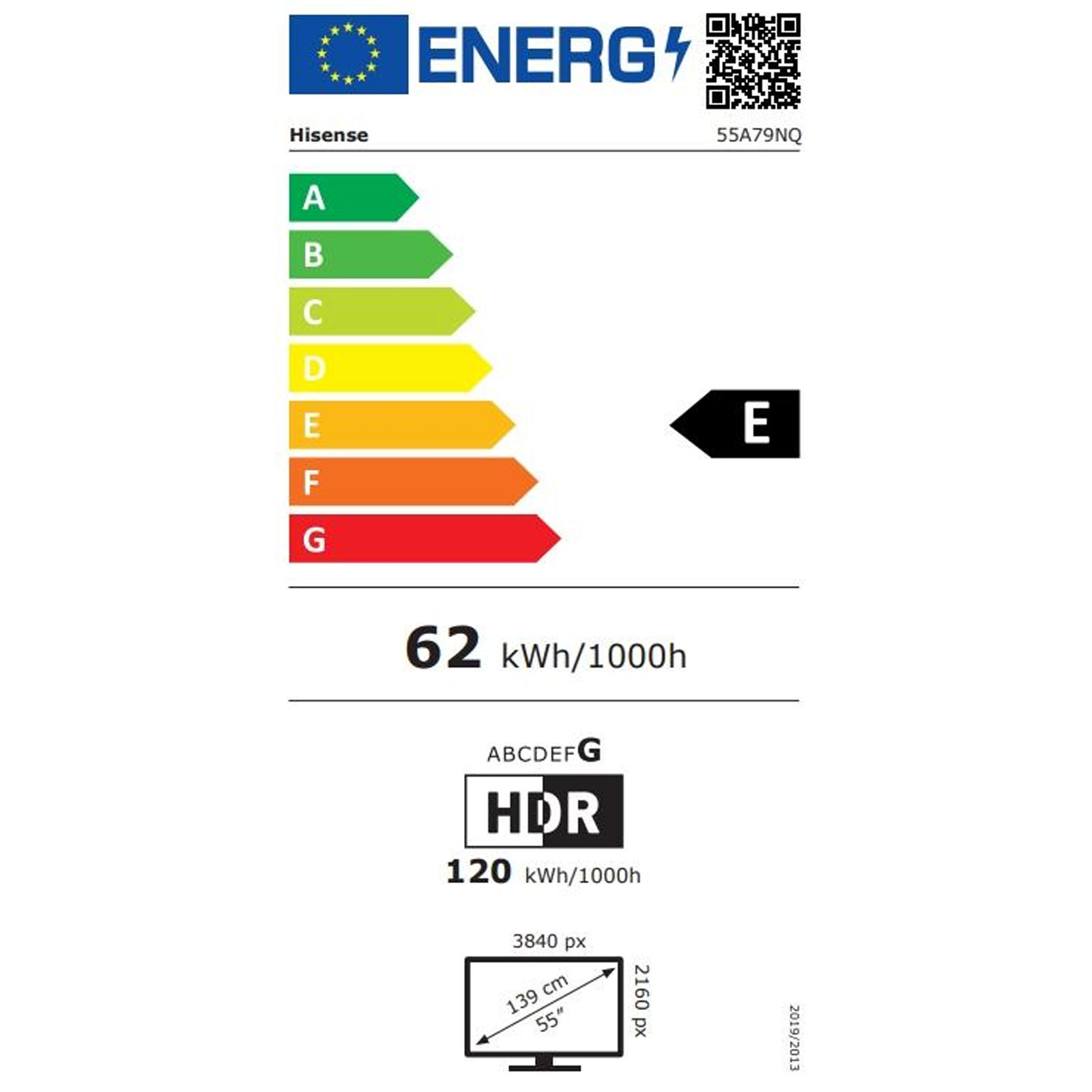 HISENSE 55A79NQ LED TV (55 Zoll (139 cm), 4K UHD, HDR, Smart TV, Sprachsteuerung (Alexa, VIDAA Voice), Aufnahmefunktion, Dolby Atmos, VIDAA 7.6)