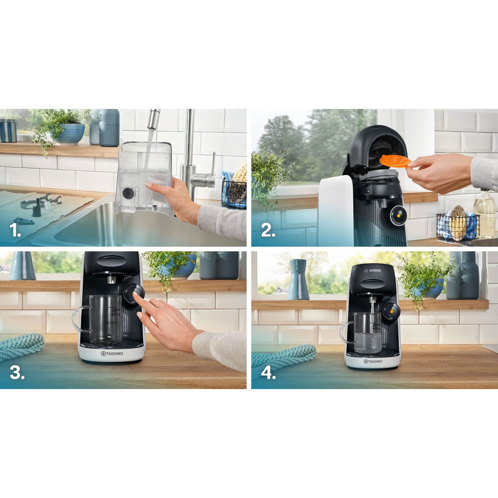 Bosch TAS164E Kapselmaschine 0,7 l Wassertank Intellibrew IntensityBoost