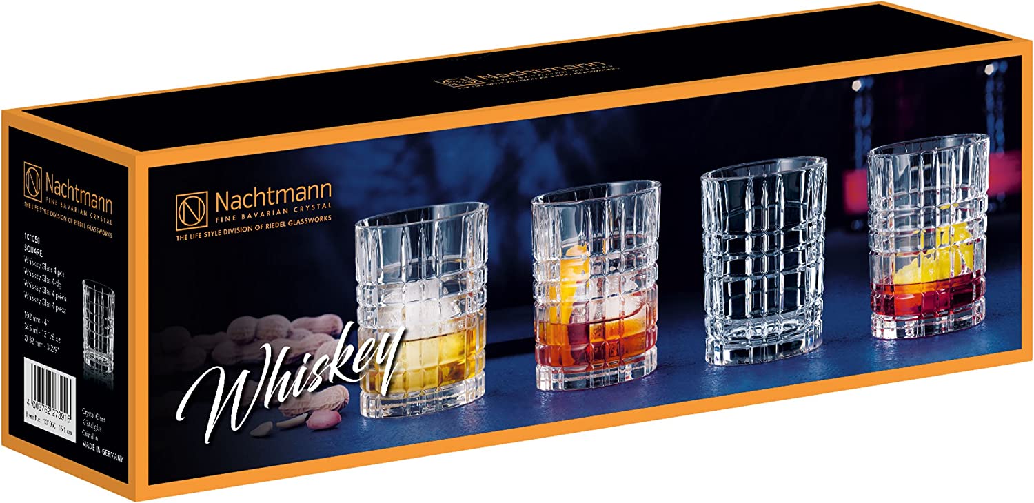 Nachtmann Square Whiskey Kristall Glas Set 4tlg