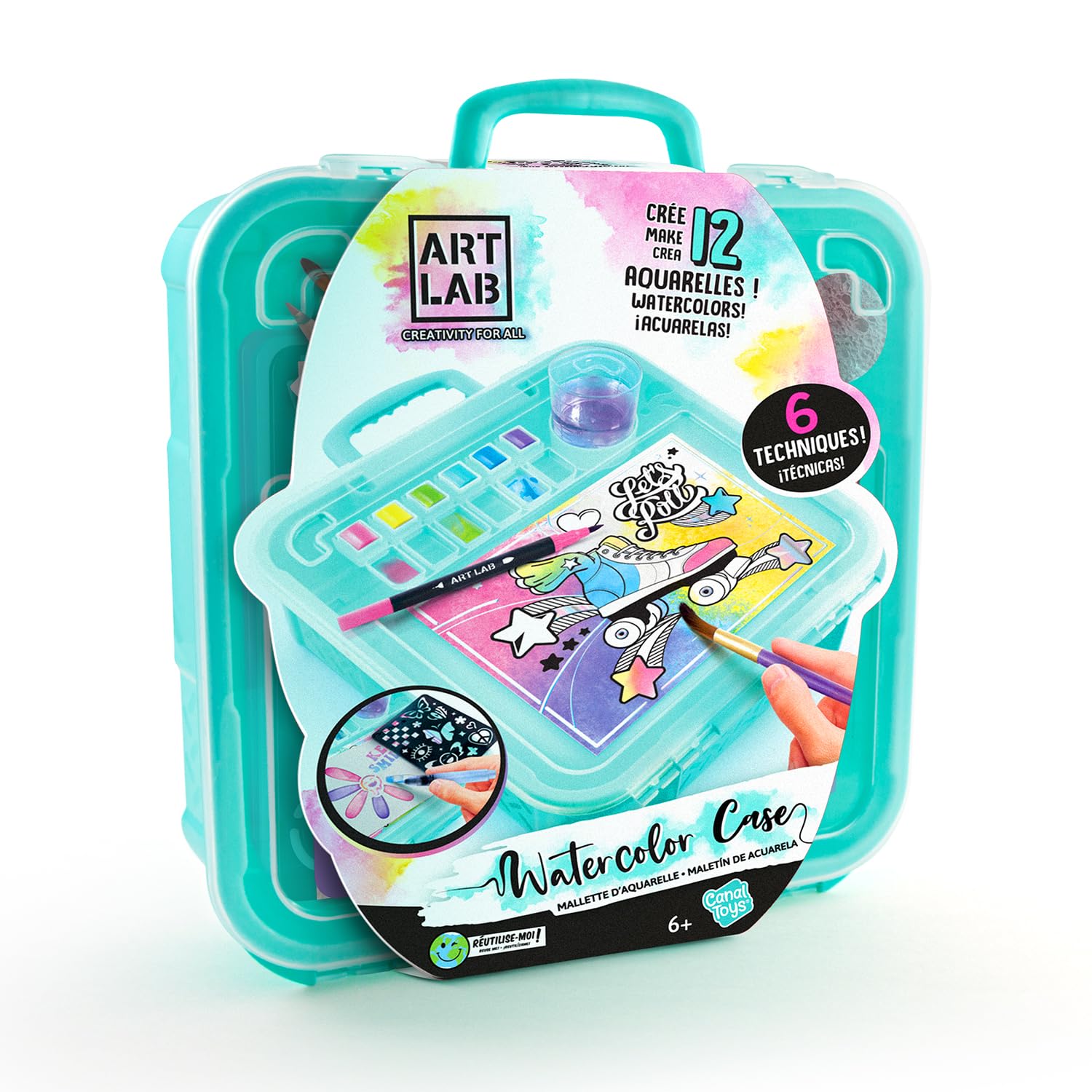 Canal Toys - Art Lab - Aquarell-Set im Koffer - 12 Farben & 6 Maltechniken