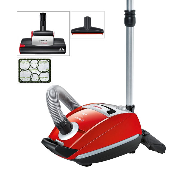 Bosch BSGL5ZOO2 Bodenstaubsauger (Beutel) silbermetallic, tornadorot