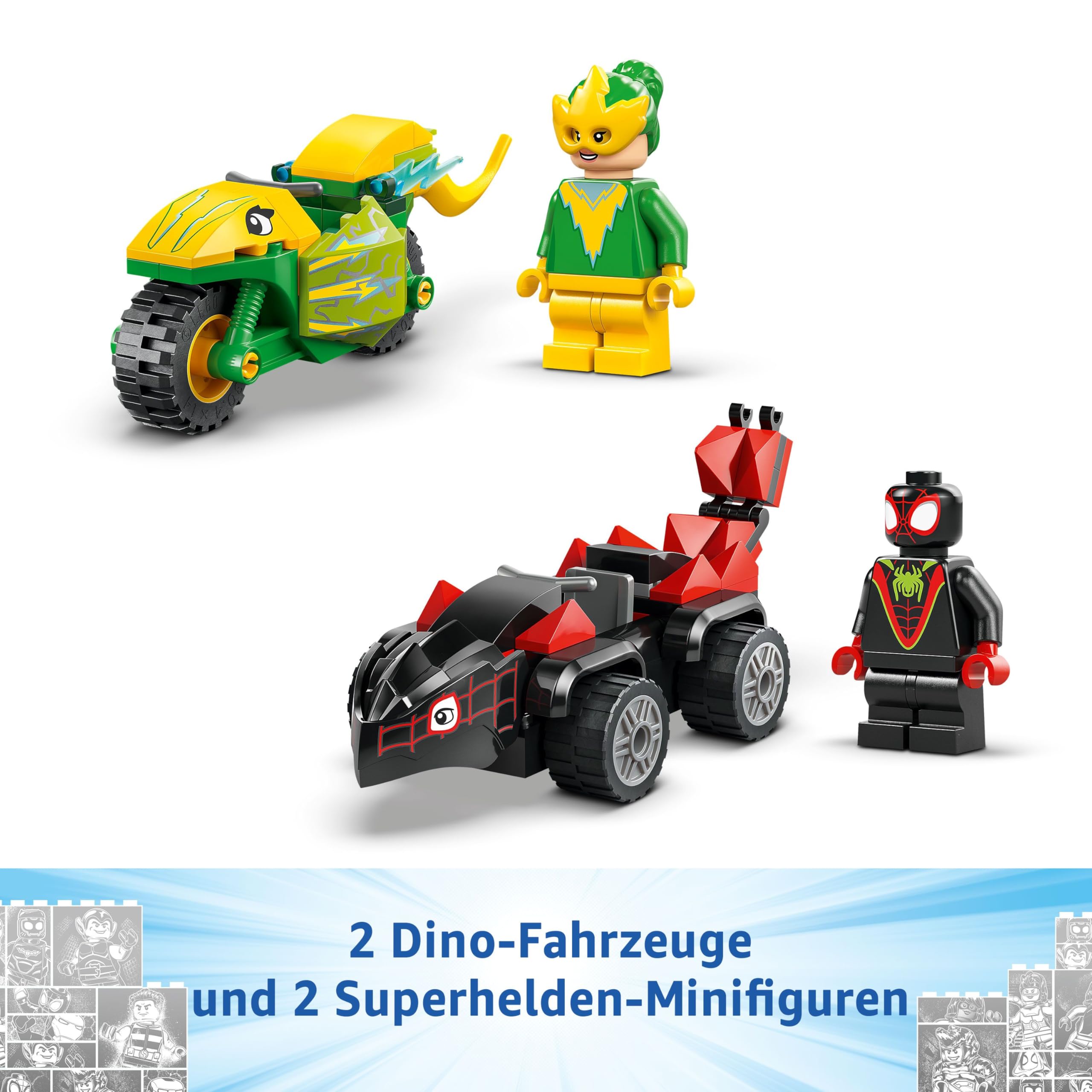 LEGO Marvel Actionspaß mit Spin und Electro in ihren Dino-Flitzern 11198