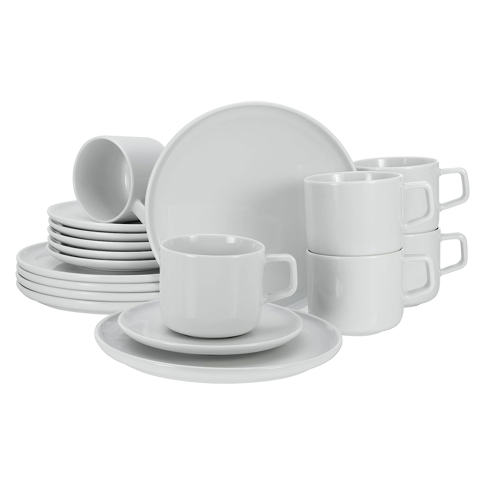 CreaTable, 16736, Serie Chef Collection WEISS, Geschirrset, Kaffeeservice 18 teilig