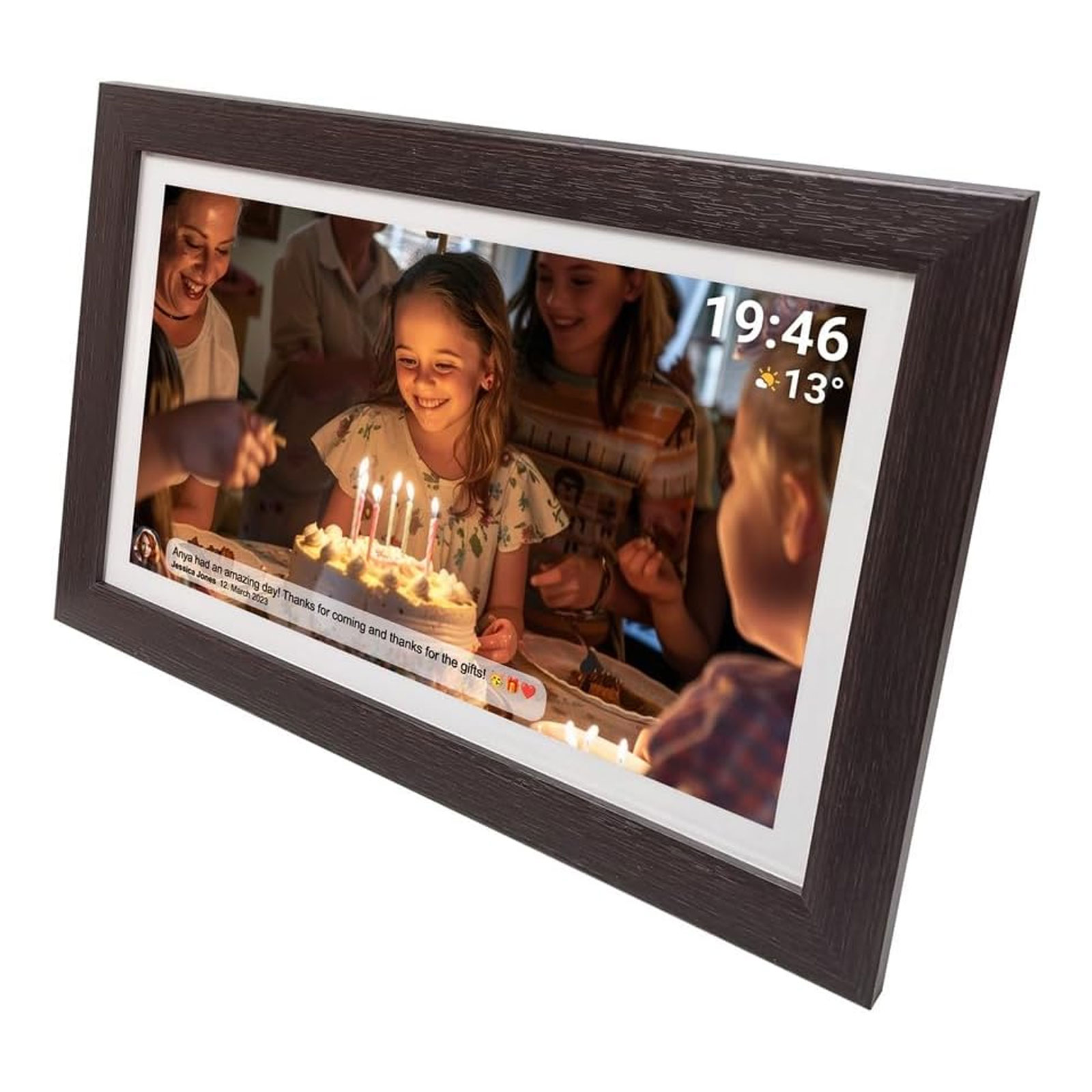 Denver PFF-1543DW Digitaler Wi-Fi Bilderrahmen DARK WOOD