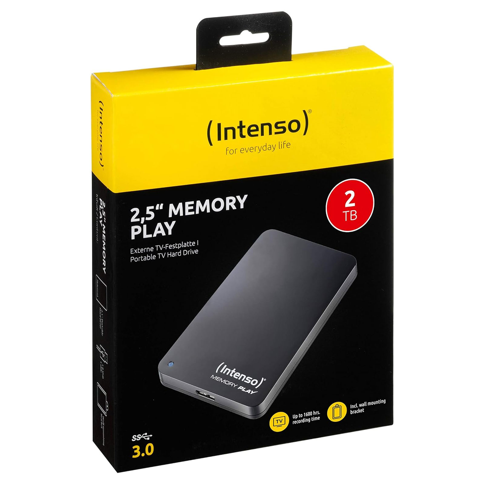 INTENSO Memory Play 2,5 Zoll 2TB inkl. TV-Halterung Externe HDD-Festplatte (USB 3.0)