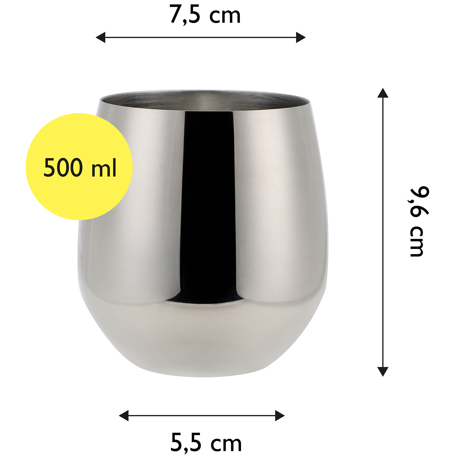 Echtwerk Wein-/Wasserkelch Set 6tlg aus Edelstahl