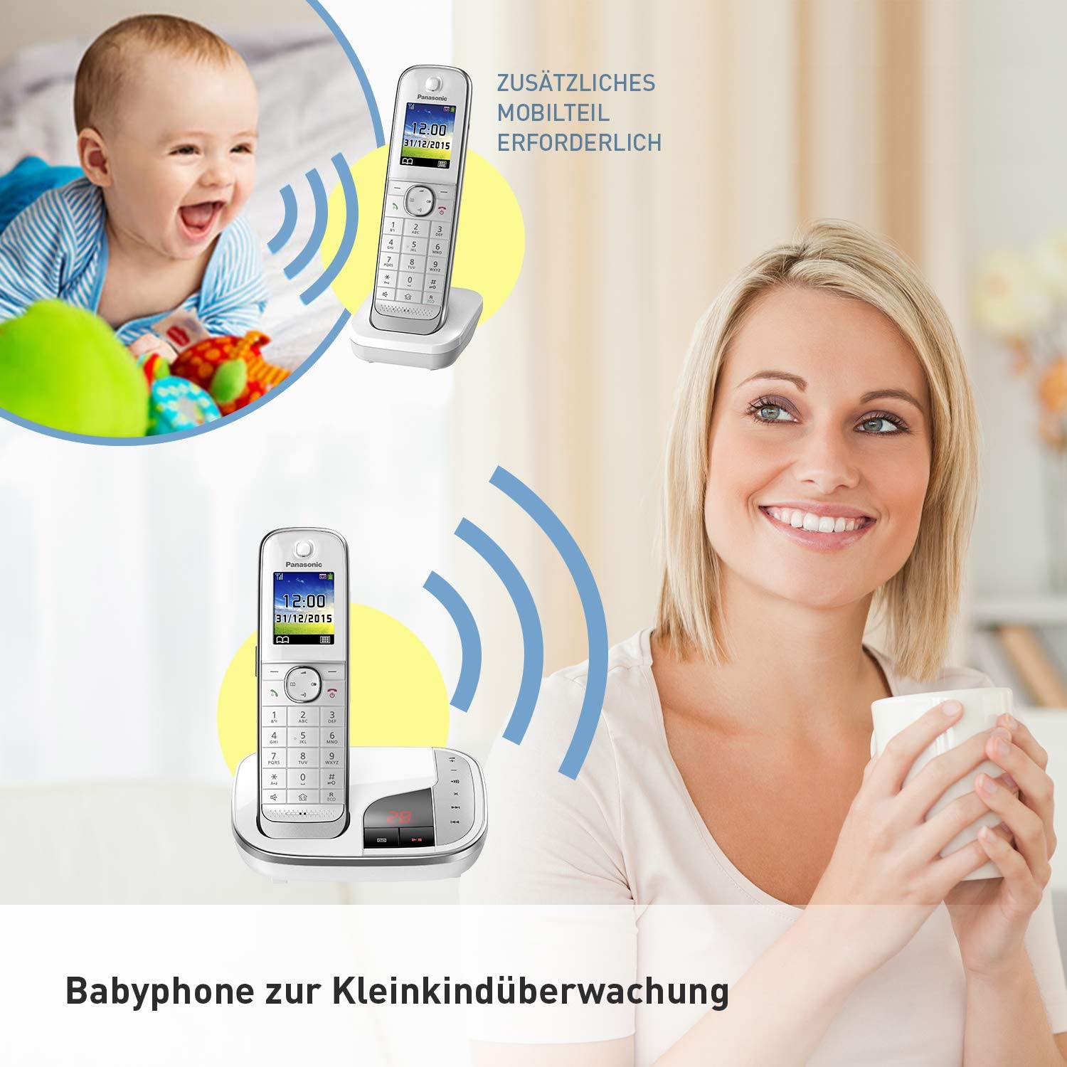 Panasonic KX-TGJ 320 GW weiß Schnurloses-Telefon mit Anrufbeantworter