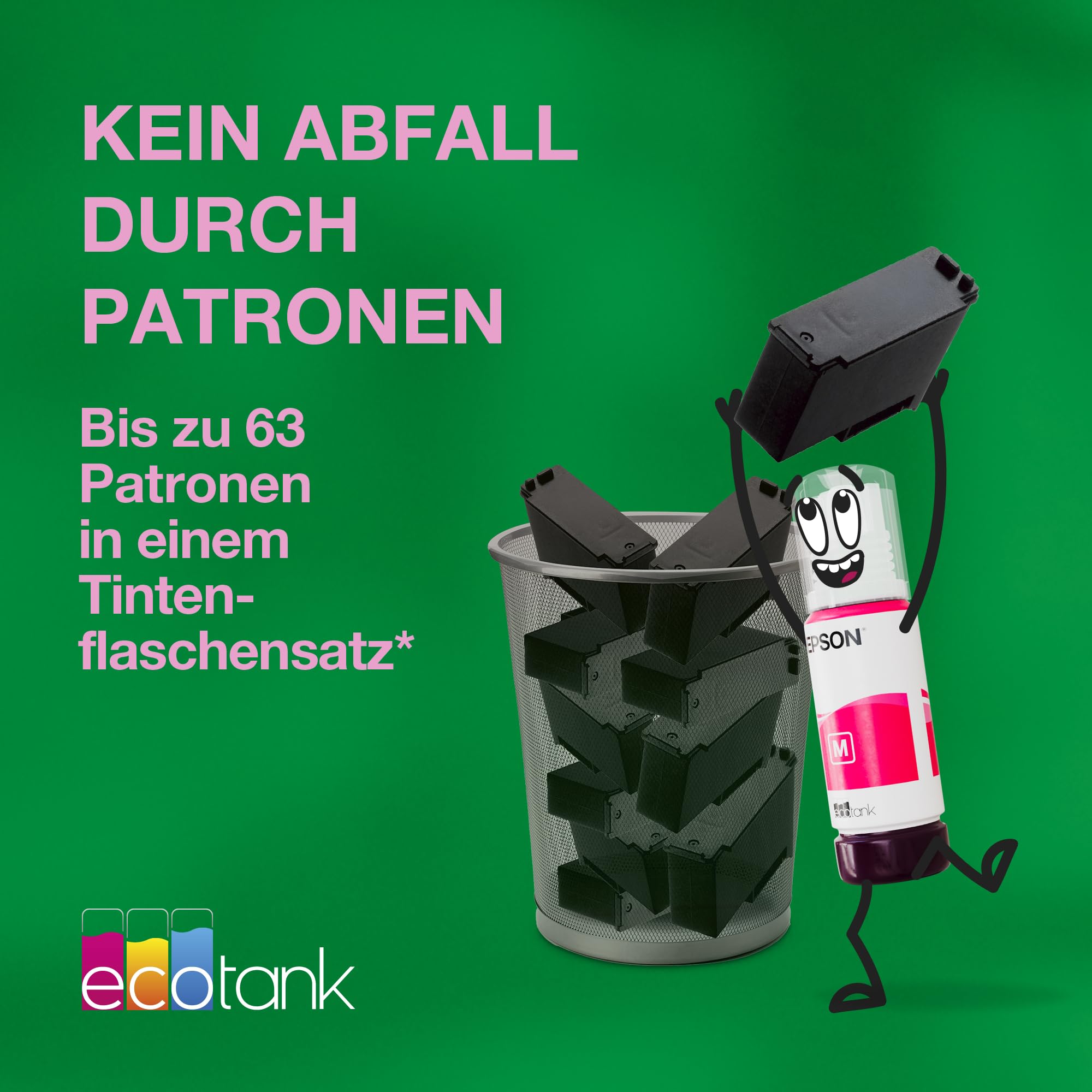 Epson EcoTank ET-3950 / ET-3956 A4-Multifunktionsdrucker mit Wi-Fi & AirPrint Tintentank