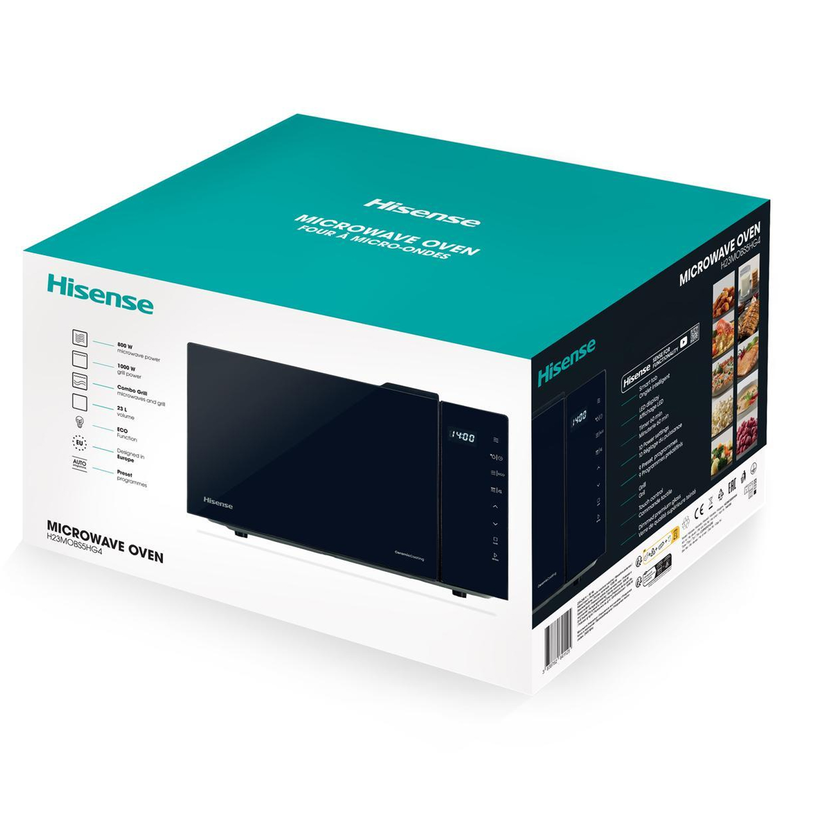 Hisense H23MOBS5HG4 Mikrowelle 23L 800 Watt 10 Leistungsstufen