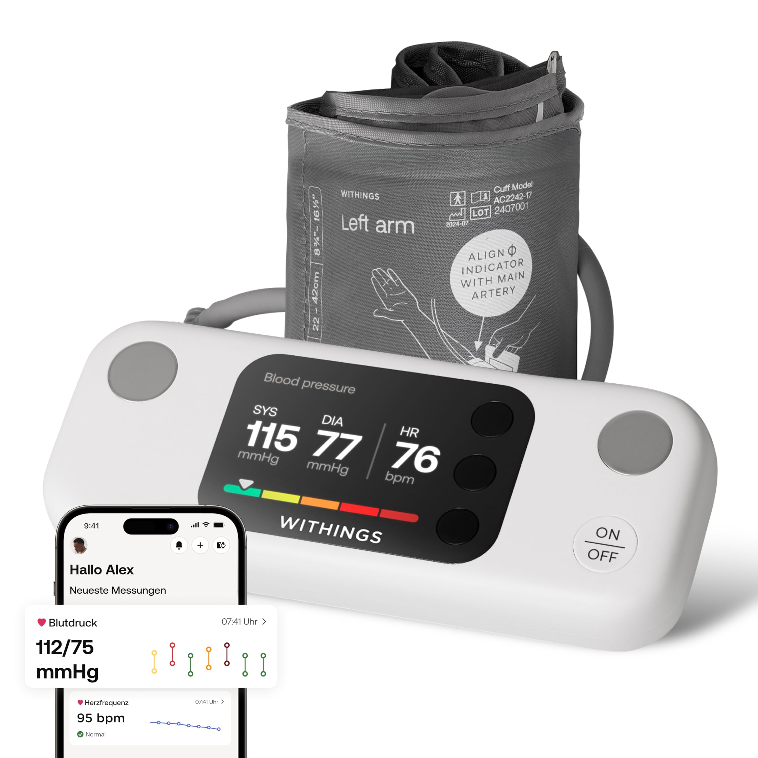 Withings BPM Vision – Intelligentes Oberarm-Blutdruckmessgerät