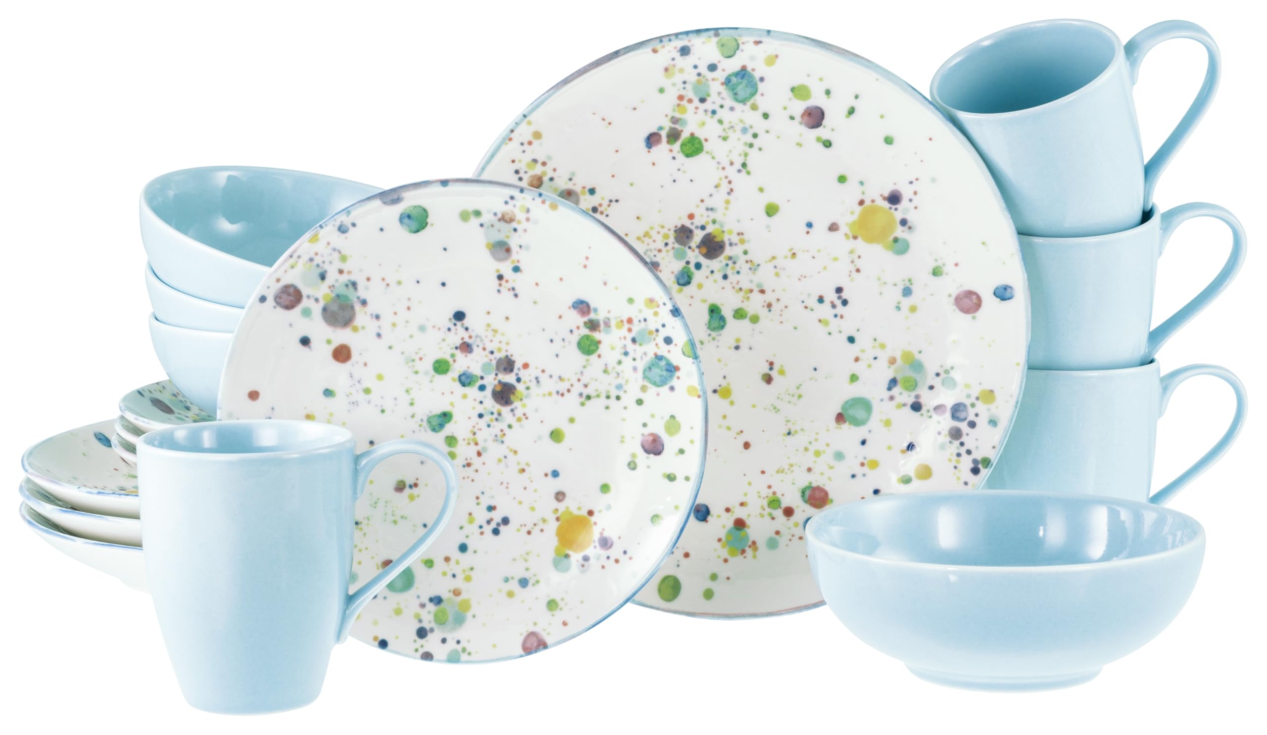 CreaTable, 24256, Serie Candy Drops, 16-teiliges Geschirrset für 4 Personen