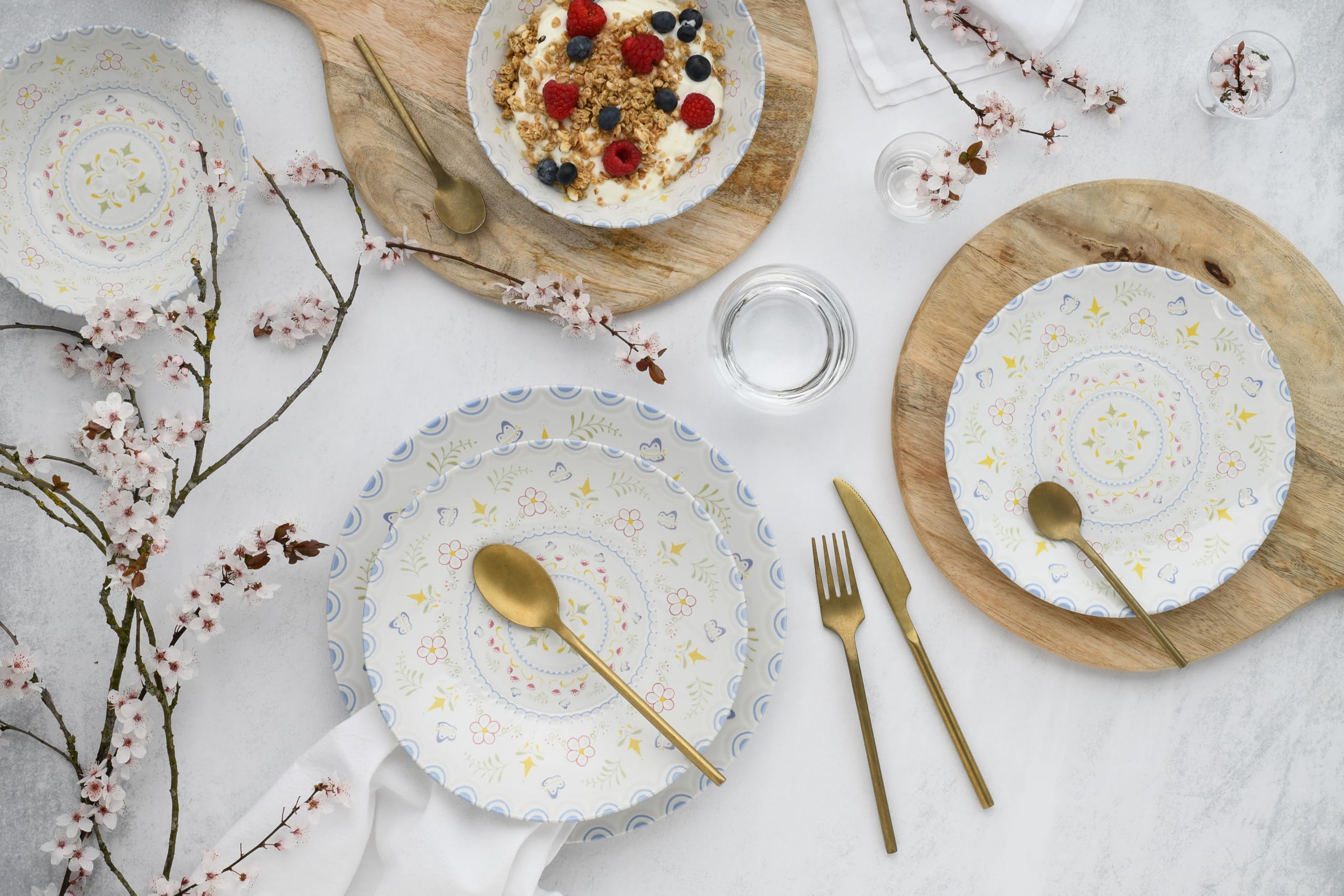CreaTable, 24867, Serie Primavera, 16-teiliges Geschirrset für 4 Personen