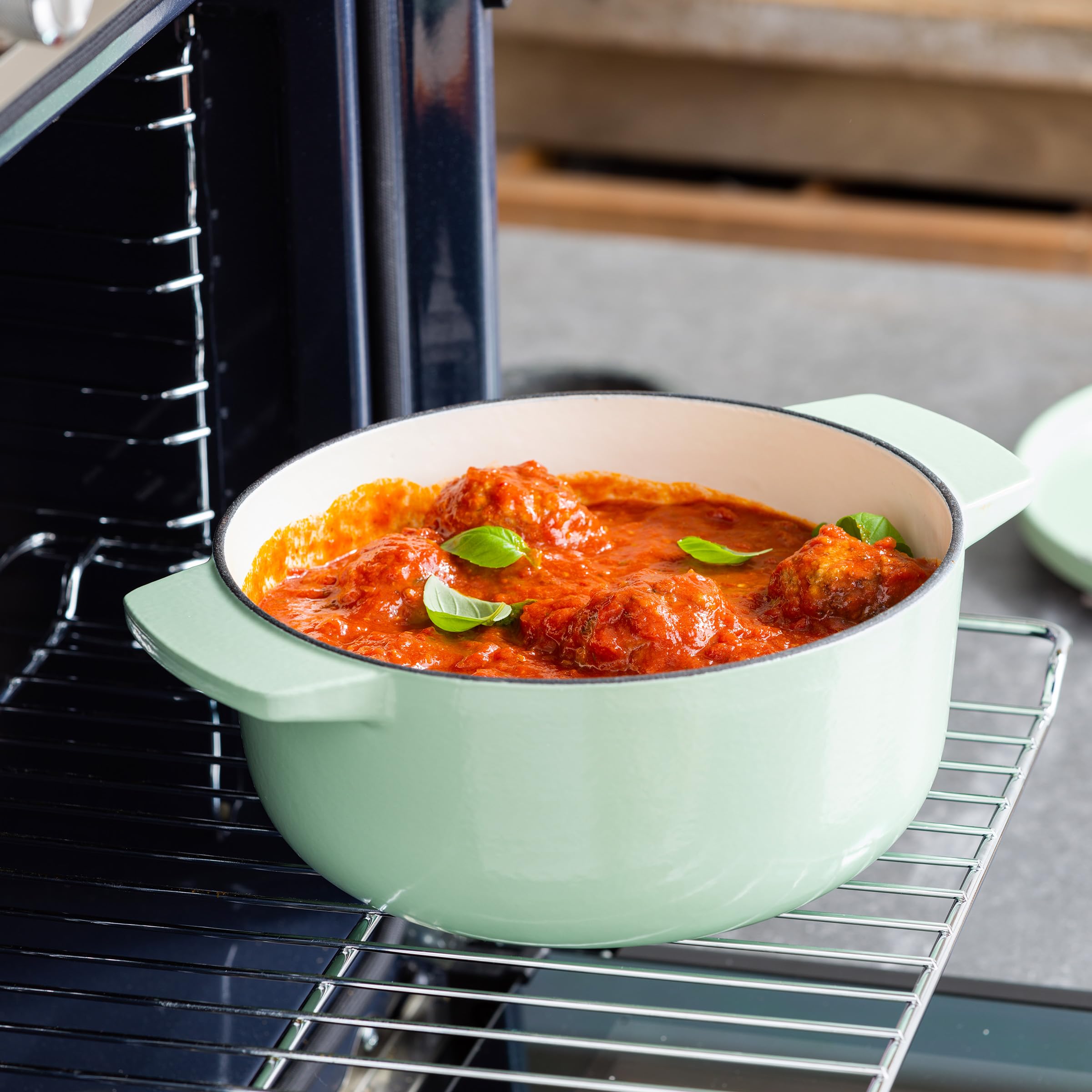 KitchenAid CC007433-001 Bräter mit Deckel - Rund - 3.3L 22cm Hellgrün