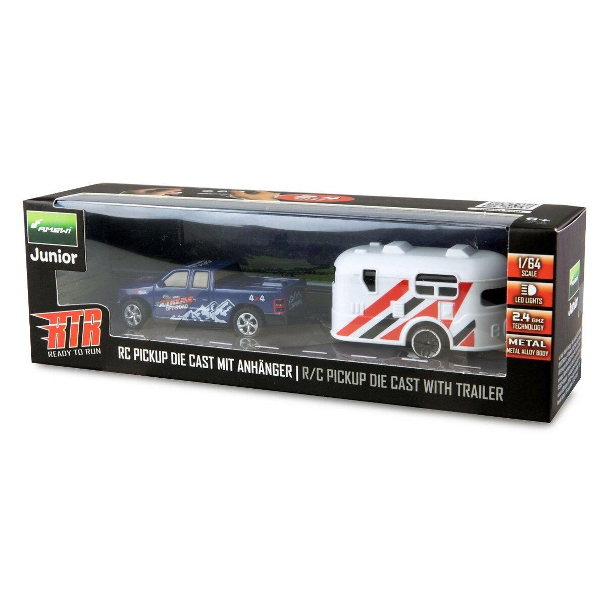 Amewi RC Pickup Die Cast mit Wohnwagen 1:64 RTR