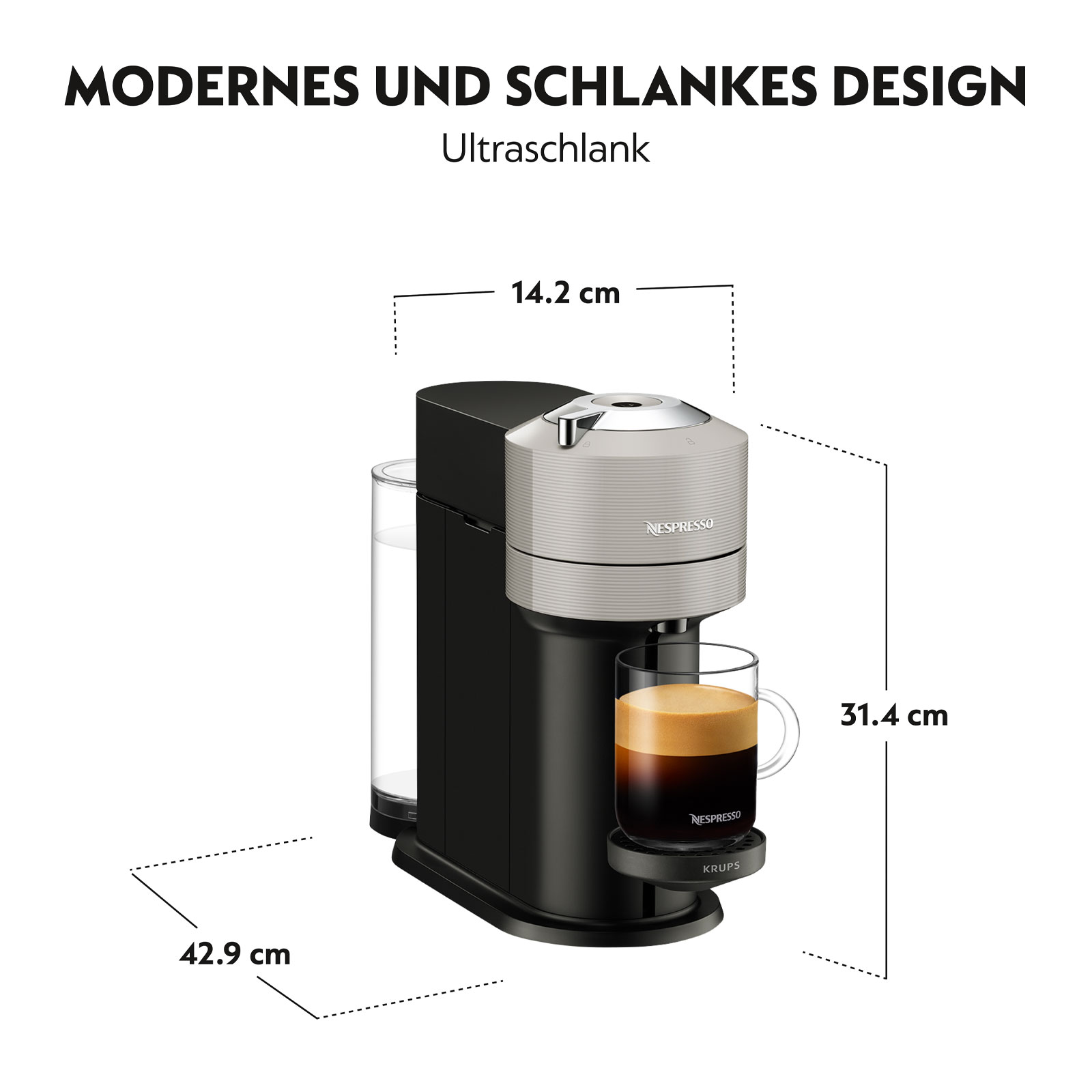 Krups XN 910B Nespresso Vertuo Next + Nespresso Aeroccino 3 Milchaufschäumer