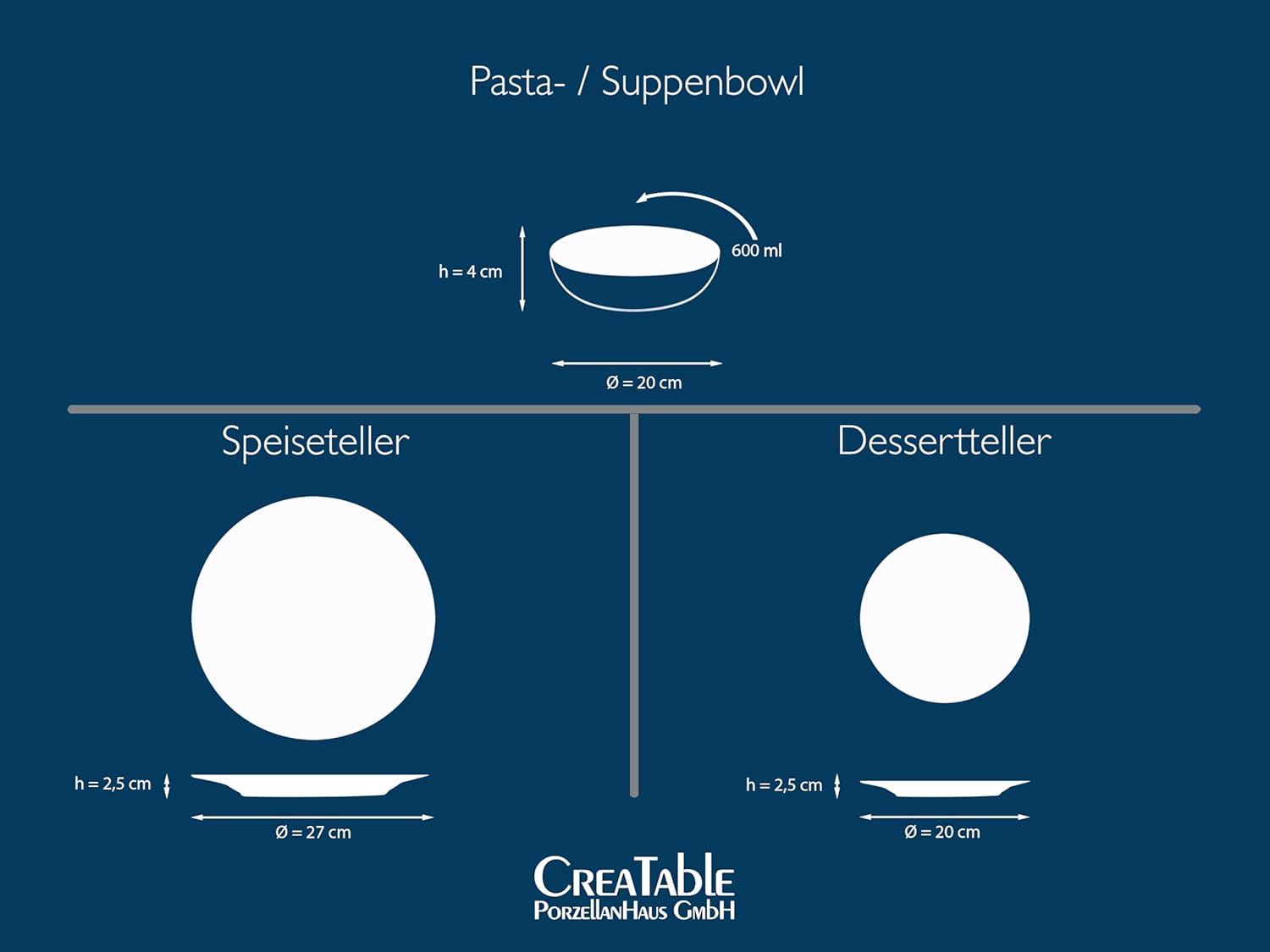 CreaTable, 24169, Serie Happy Birthday, 12-teiliges Geschirrset, Teller Set aus Porzellan