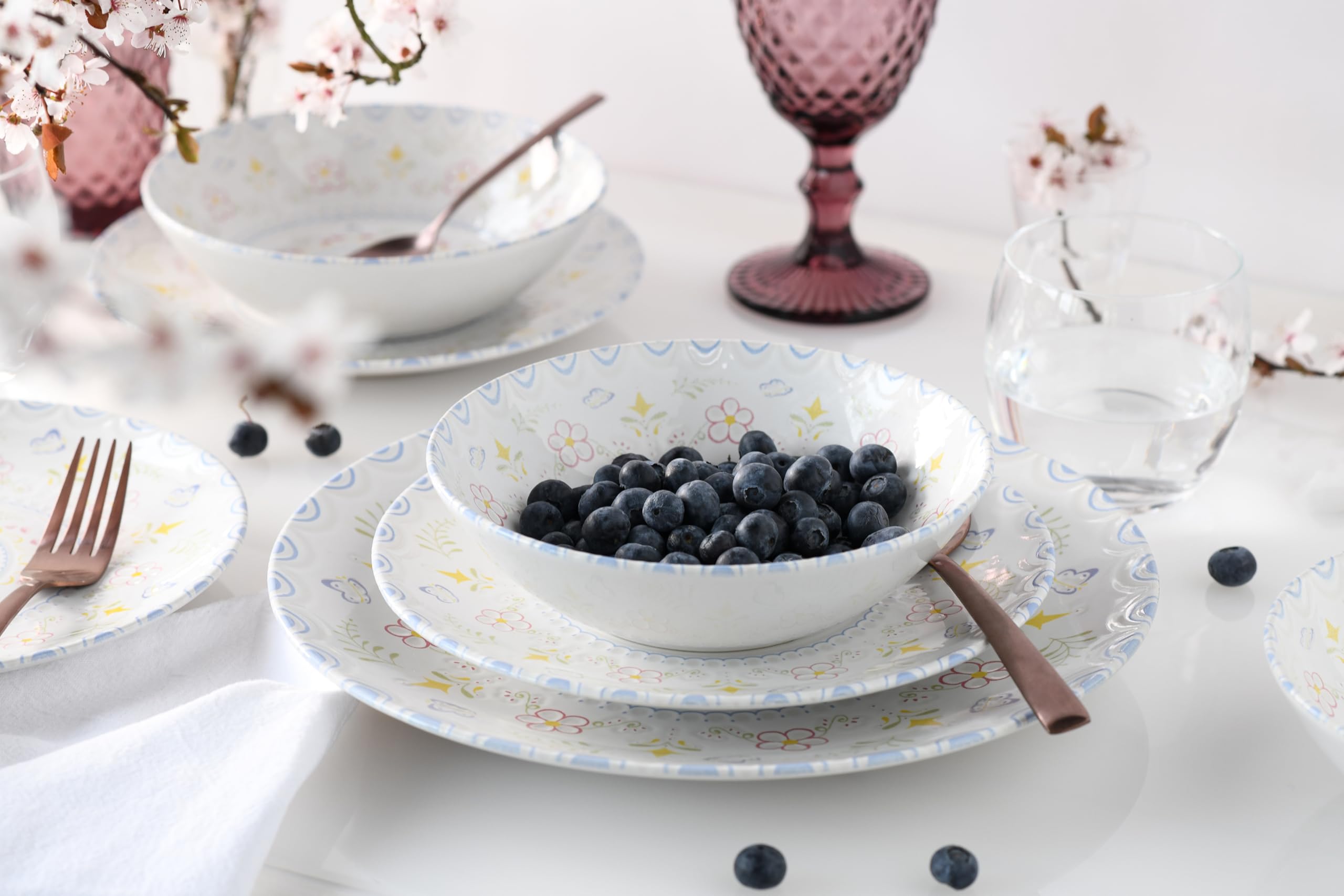 CreaTable, 24867, Serie Primavera, 16-teiliges Geschirrset für 4 Personen
