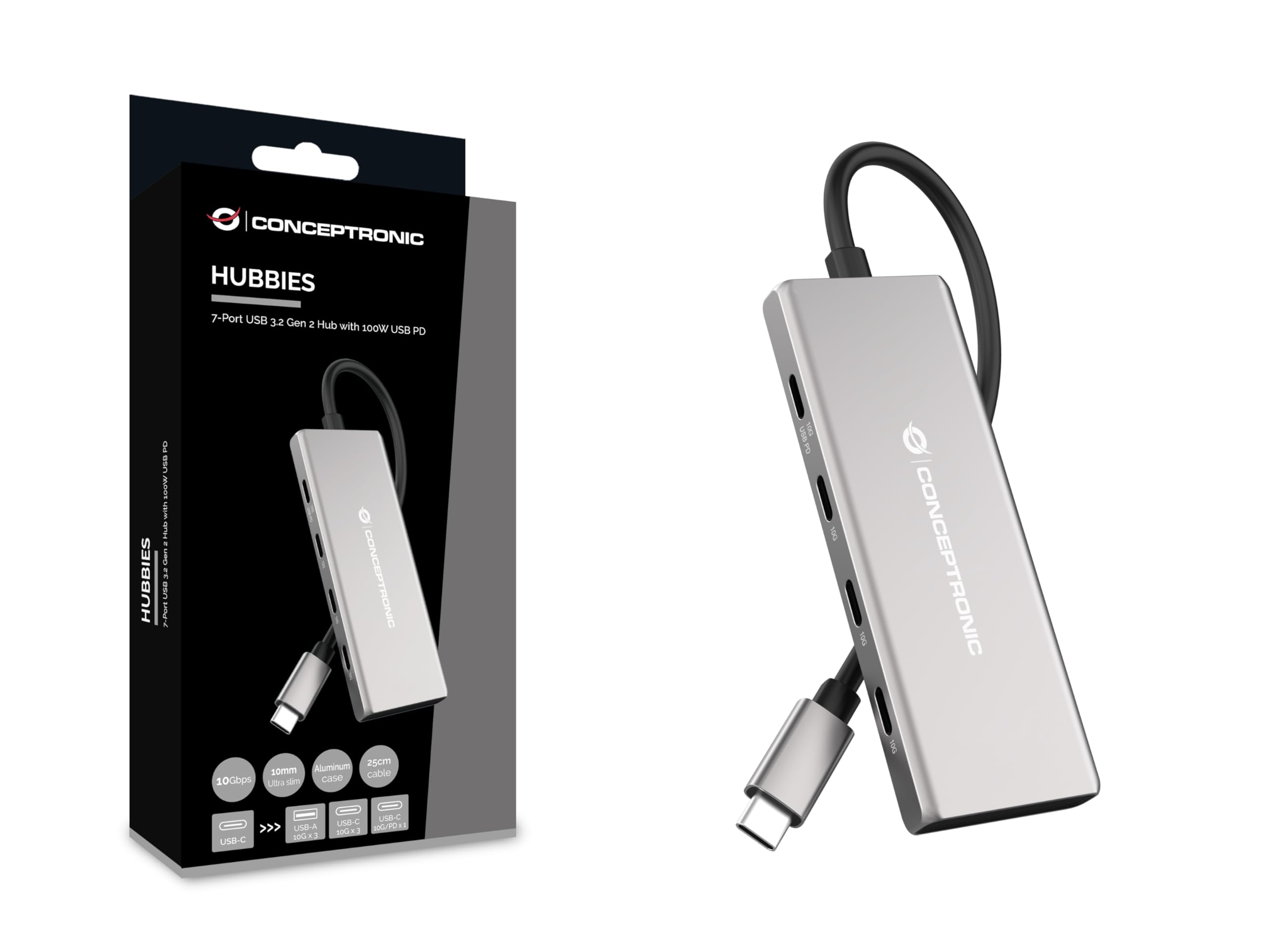 CONCEPTRONIC HUBBIES17G 7-Port USB 3.2 Gen 2 Hub