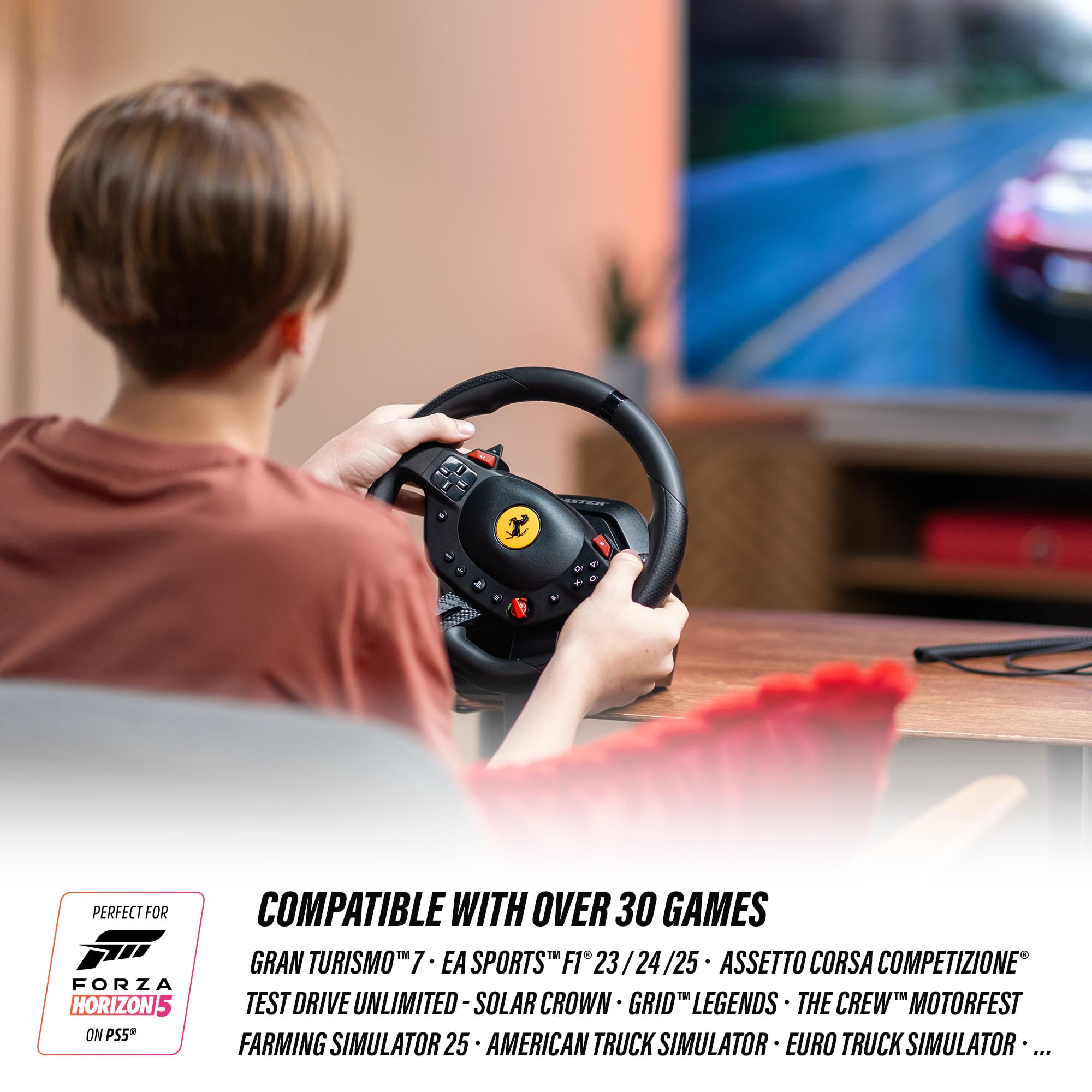 Thrustmaster T98 Ferrari 296 GTB, Rennlenkrad für PS5, PS4, PC