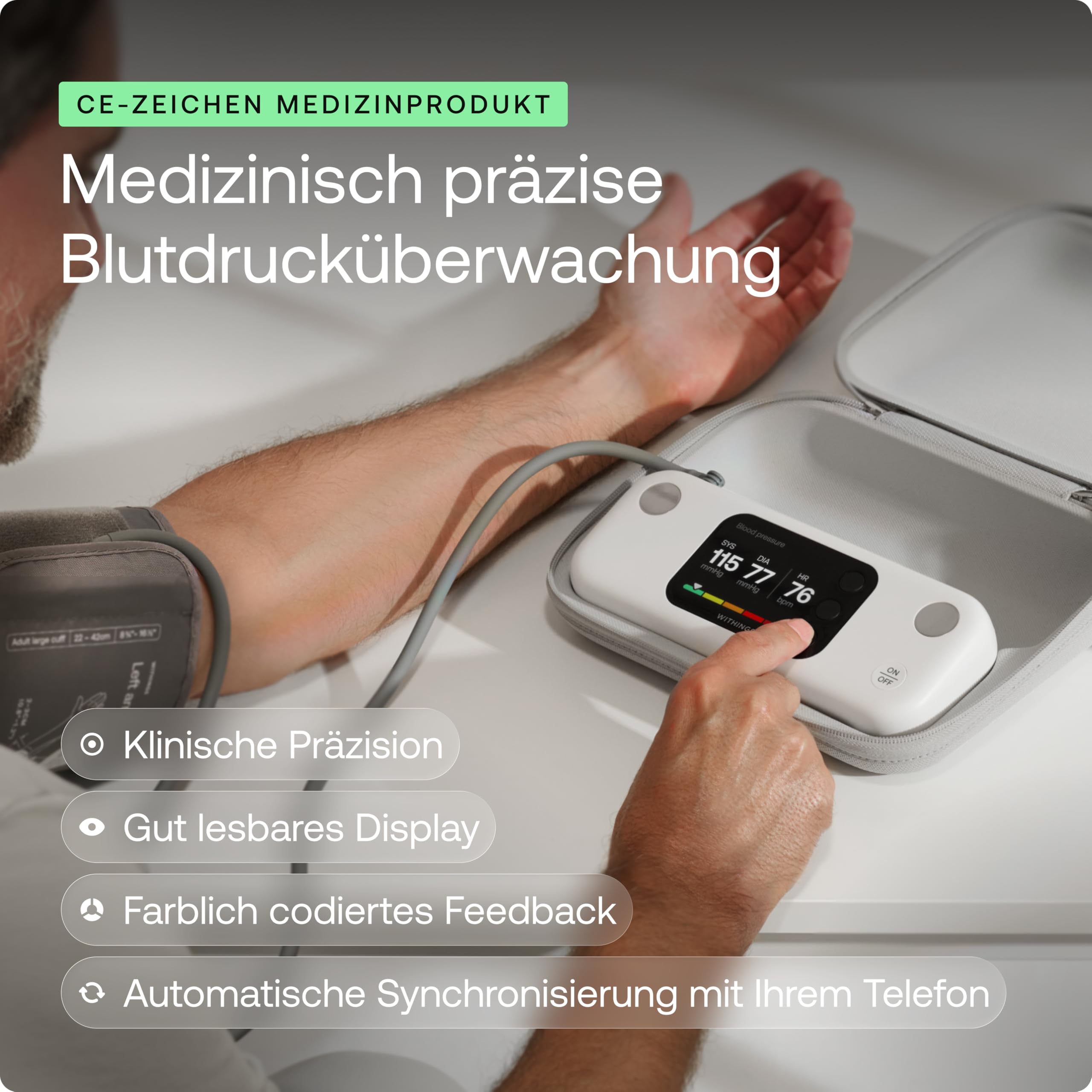 Withings BPM Vision – Intelligentes Oberarm-Blutdruckmessgerät