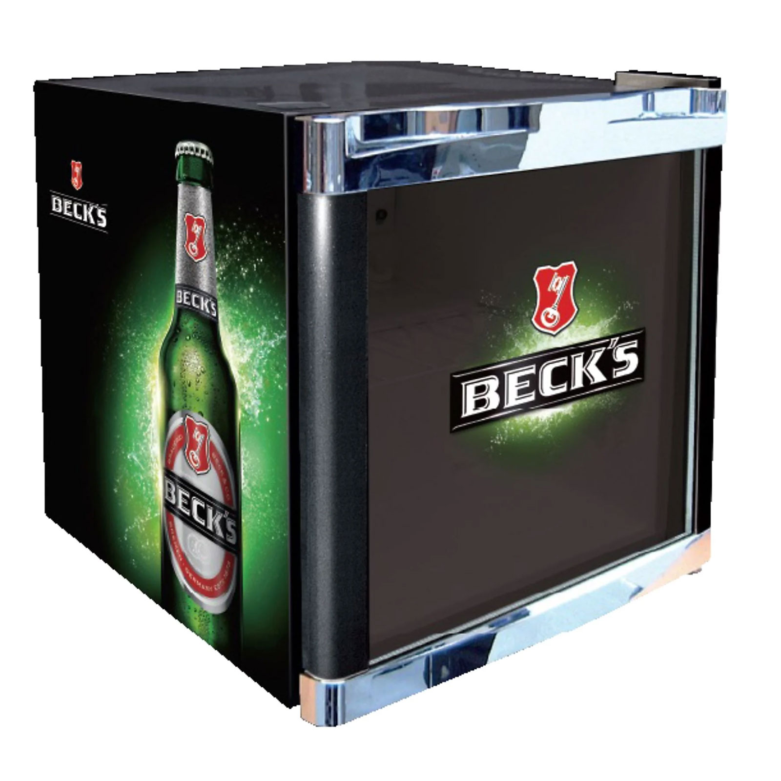CUBES COOLCUBE BECK´S Getränkekühlschrank (freistehend, EEK E, Nutzinhalt 48 l, Höhe 51 cm, Breite 43 cm, Thermostat manuell regulierbar, Beck´s)
