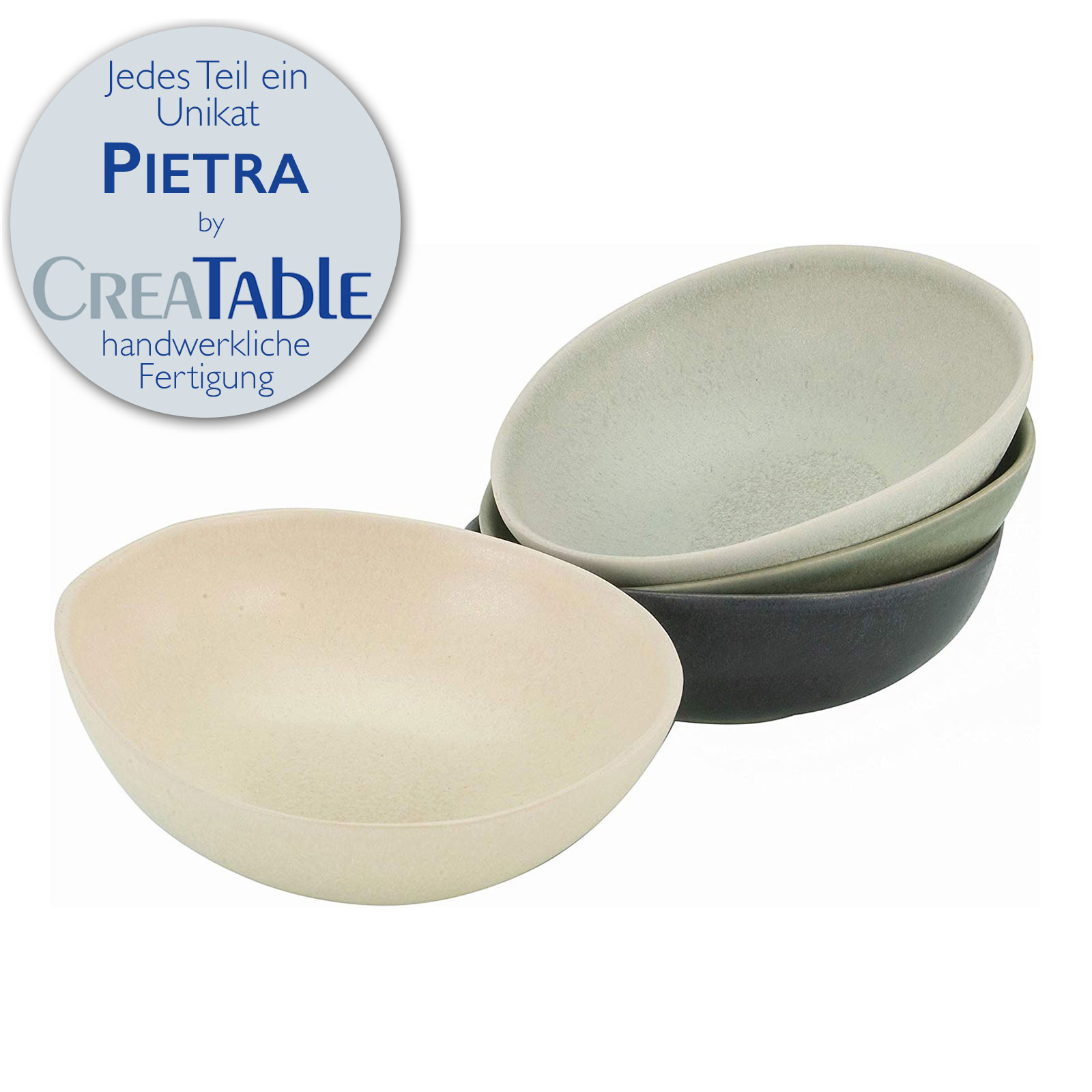 CreaTable 22141 Serie PIETRA Geschirrset Mehrzweckschale 4 teilig