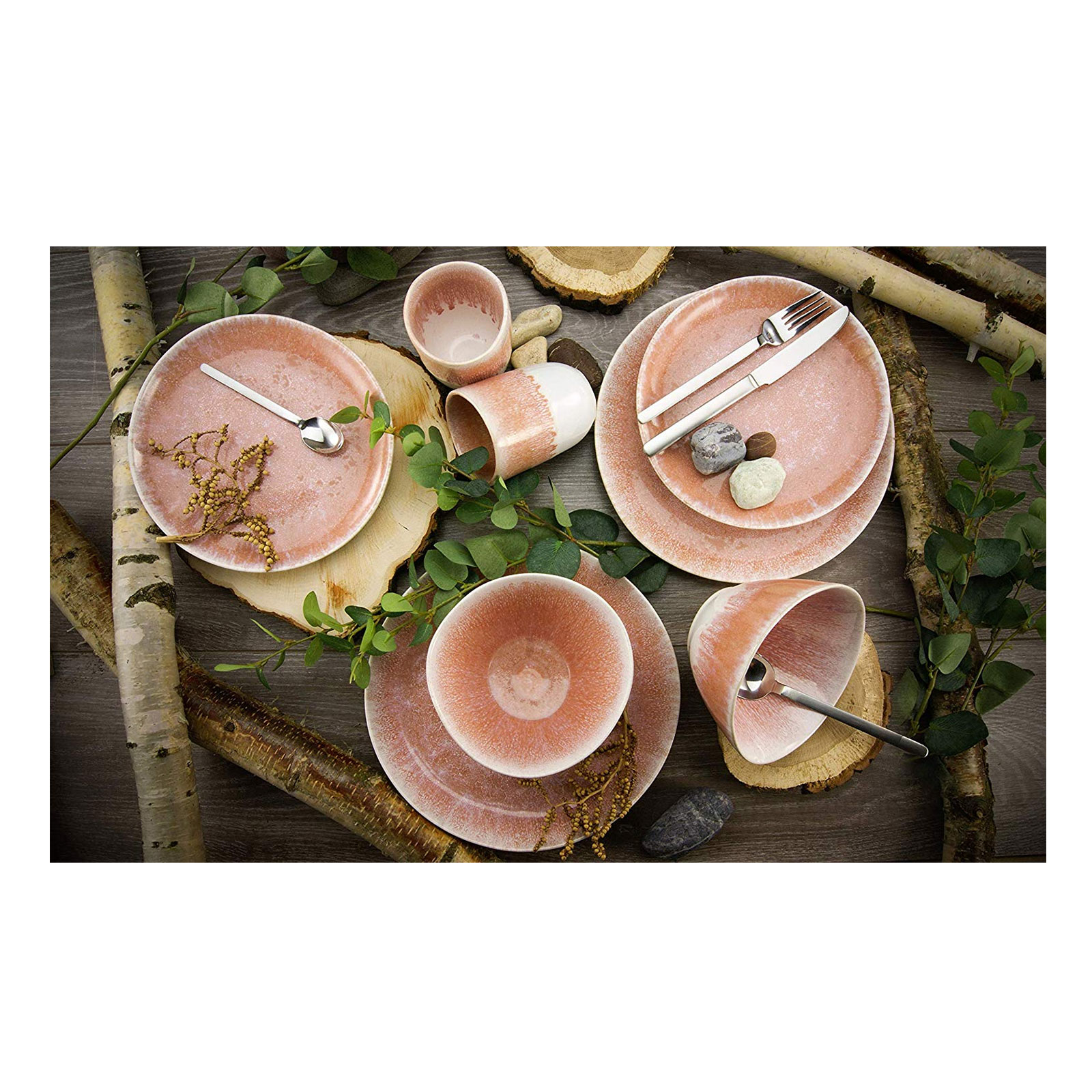CreaTable, 20248, Serie Aquarius PINK, Geschirrset, Kombiservice 16 teilig