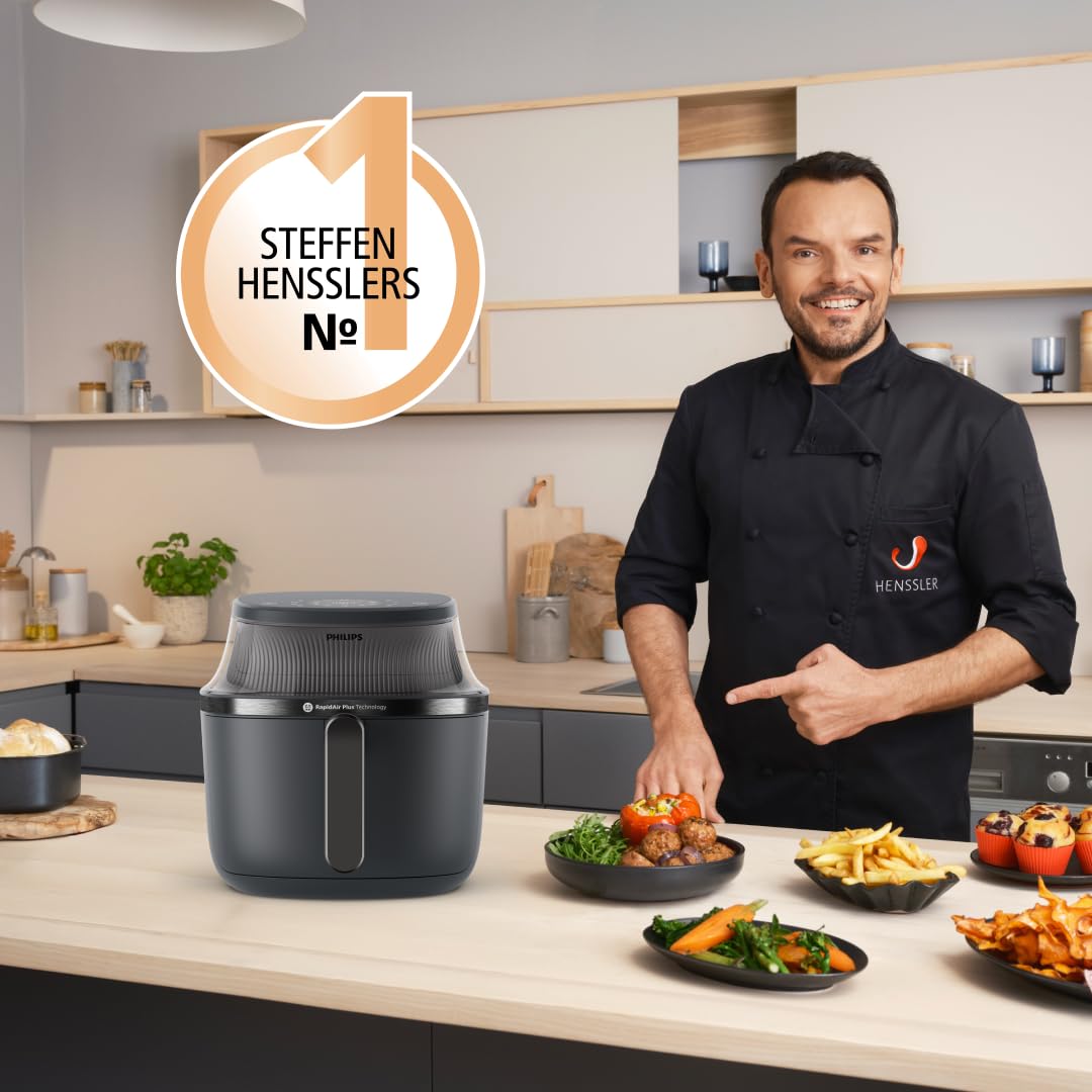 Philips Airfryer 3000 Series – Premium 6.2 L Heißluftfritteuse mit Sichtfenster