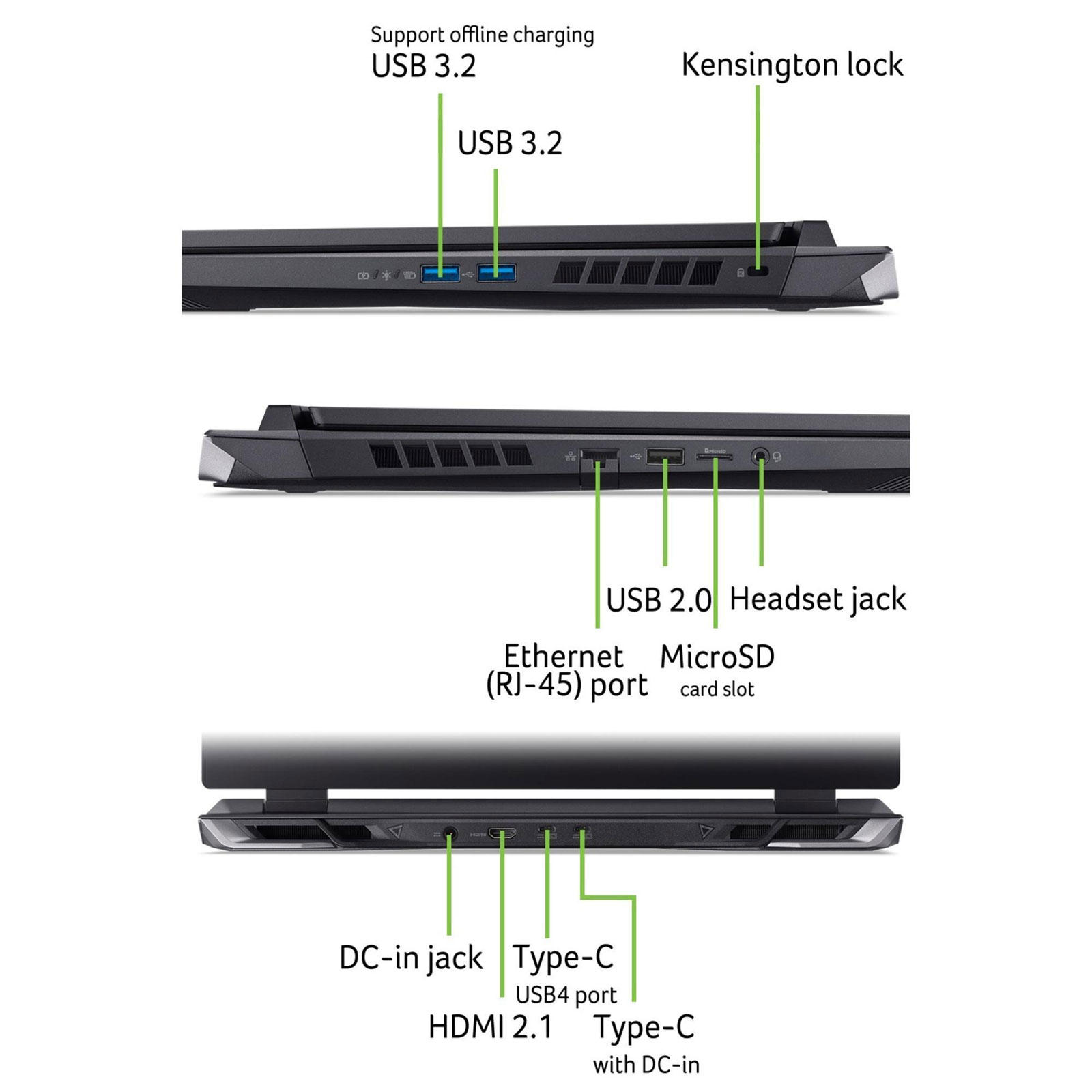ACER Gaming-Notebook Nitro 17 (AN17-42-R4GJ), 17,3 Zoll, Copilot+, QHD, IPS, 165Hz, Ryzen 9 8945HS, 16GB, 1TB, RTX 4070 (NH.QP9EG.009, Obsidian Black)