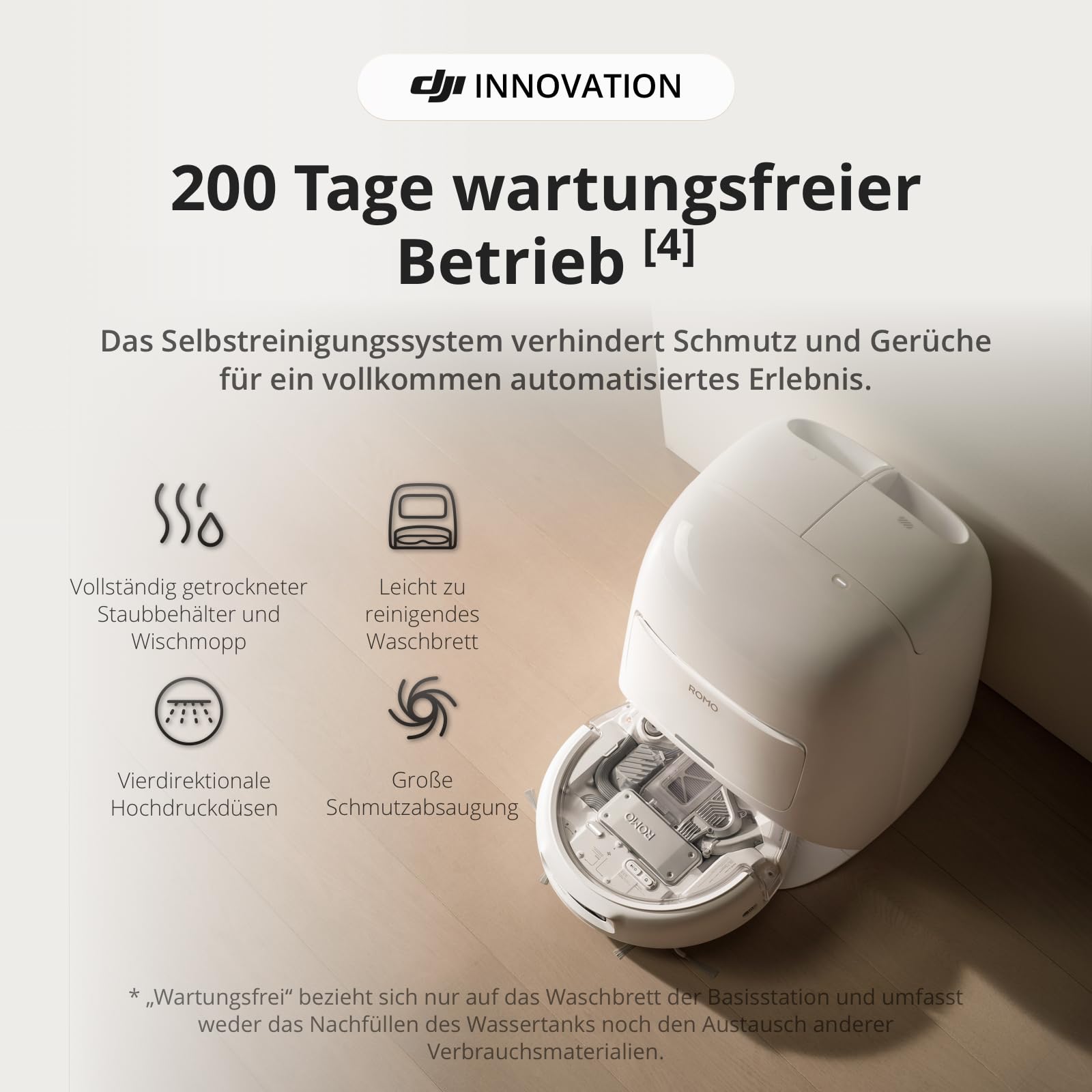 DJI ROMO A Saugroboter mit Wischpads