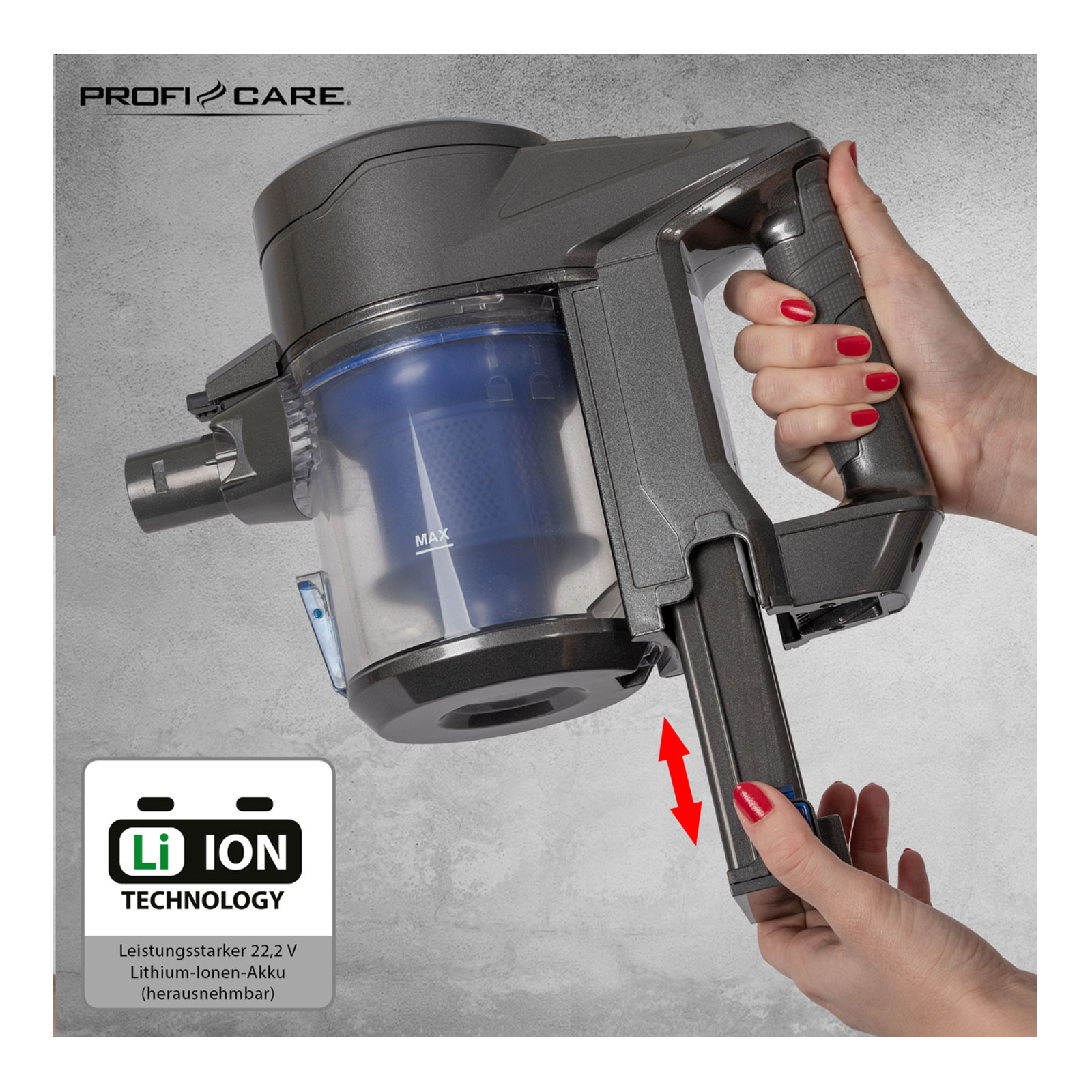 ProfiCare PC-BS 3036 Akku Hand- und Bodenstaubsauger