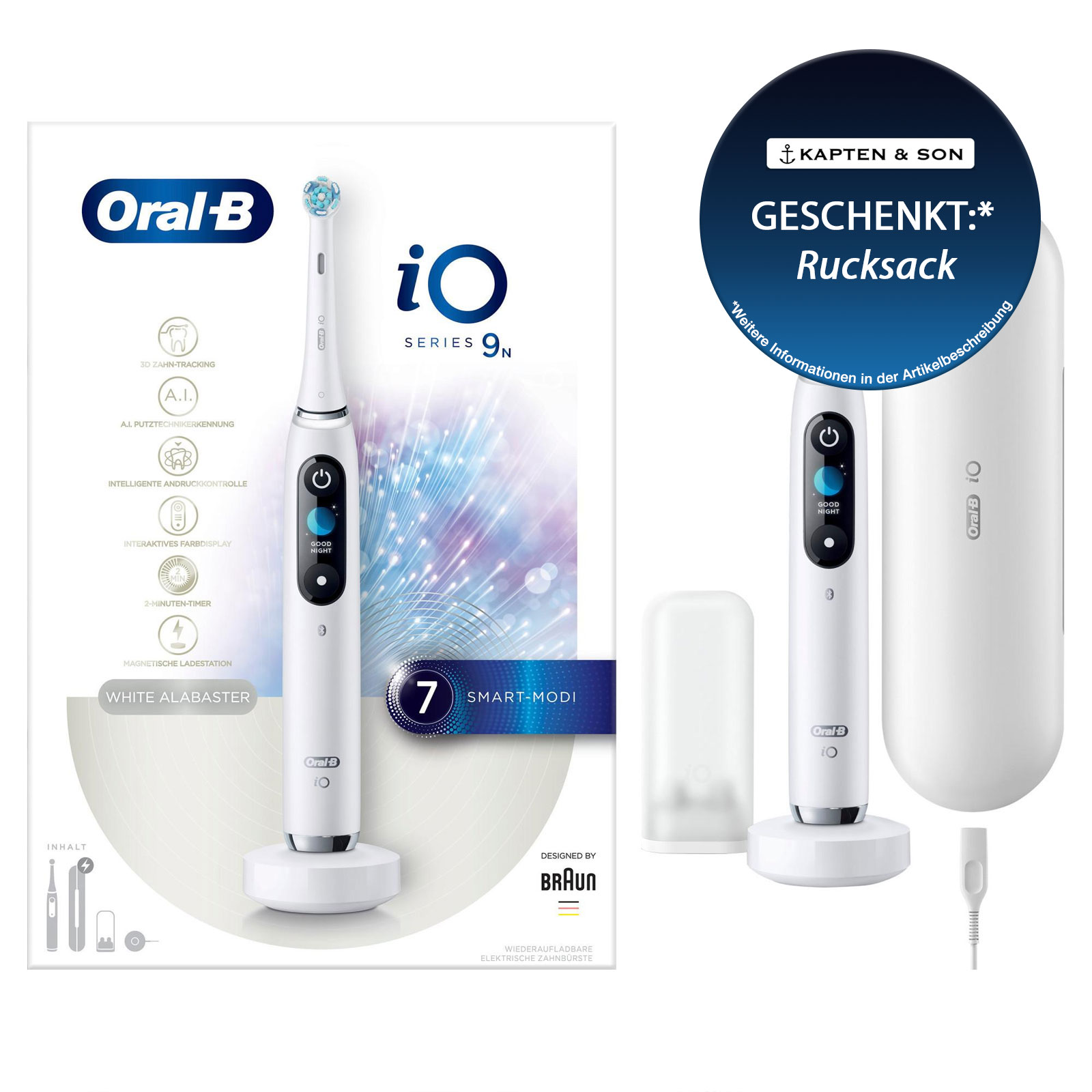 Oral-B iO9 Elektrische Zahnbürste 3D-Zahnflächenanalyse 7 Reinigungsstufen