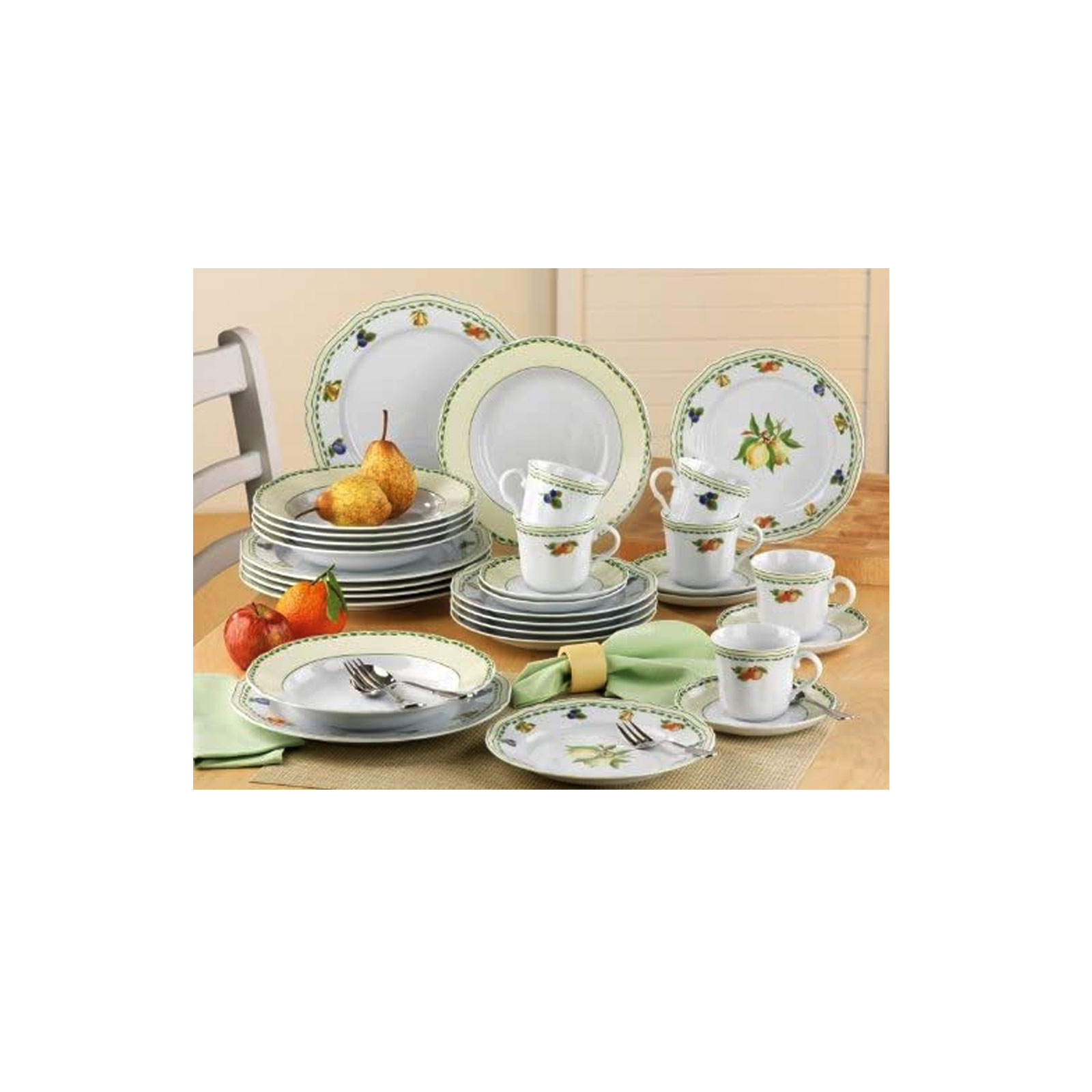 Alba Obst Servierset 2 Schüssel 1 Platte 3 tlg Porzellan CreaTable 13126 Alba Obst Servierset 2 Schüssel 1 Platte 3 tlg Porzellan CreaTable 13126