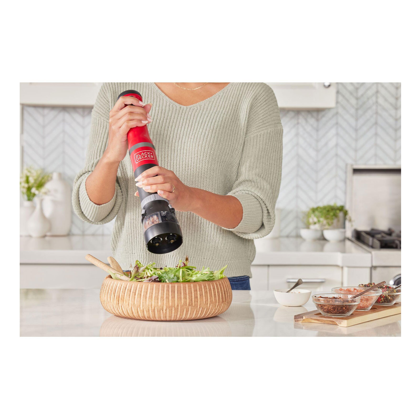 Black + Decker Stabmixer-Set BCKM1016KSR 6er-Set Kitchen Wand™ kabellos