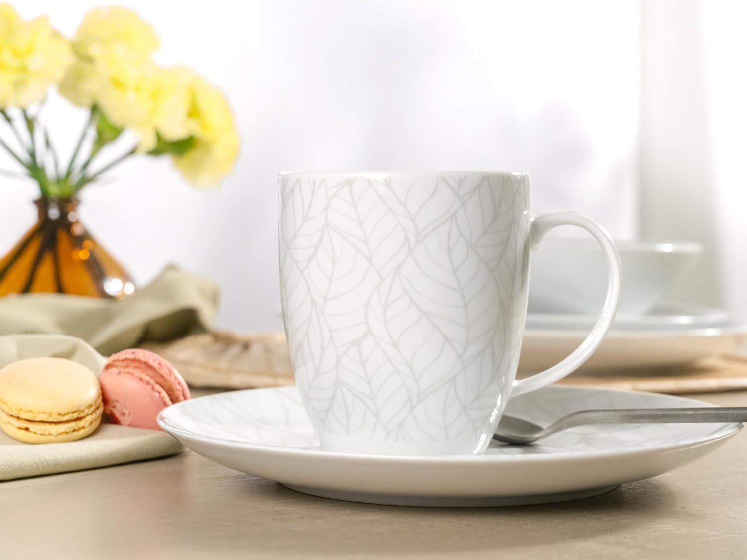 CreaTable, 25868, Serie Blätter - Serie Home , Geschirrset, Kombiservice 16 teilig