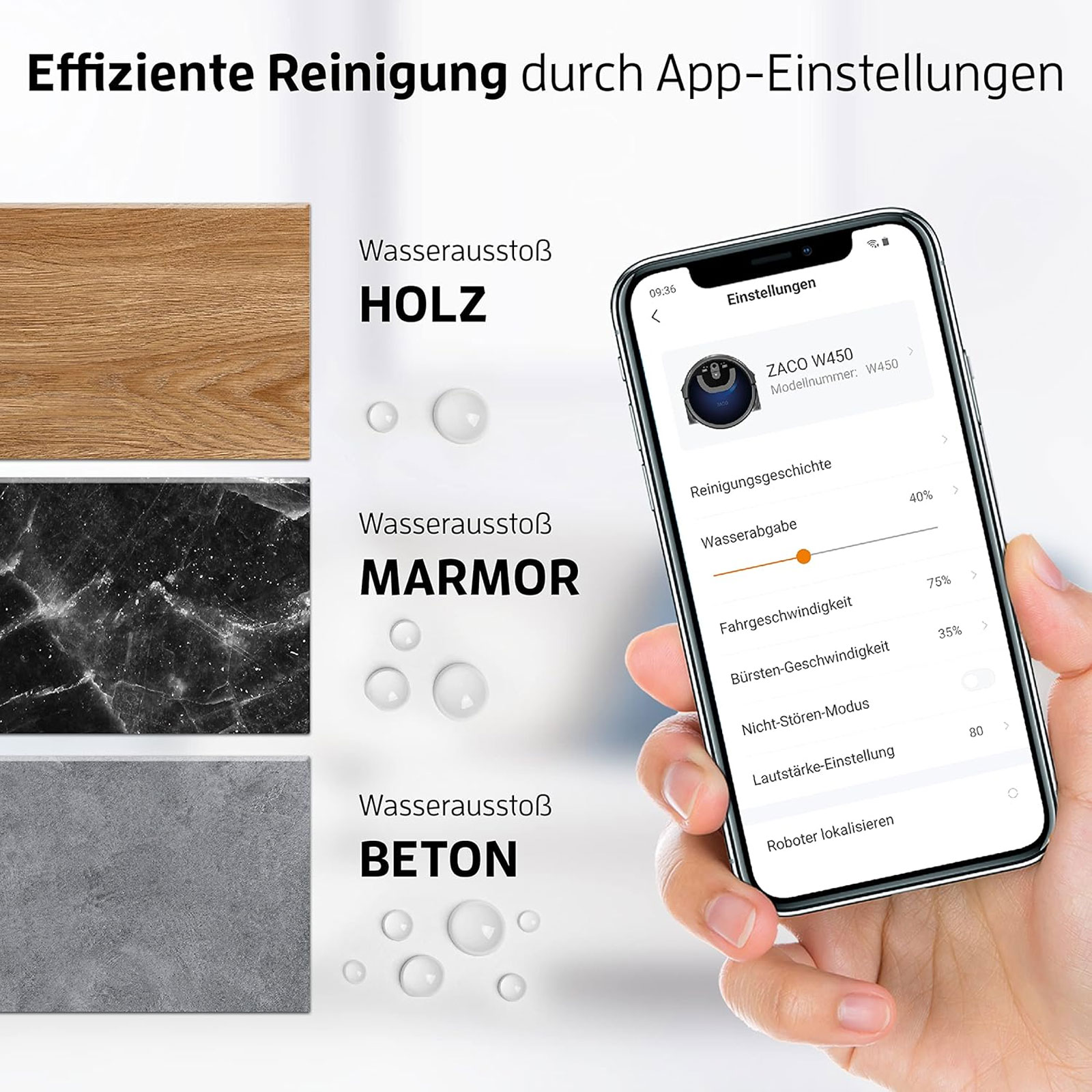 ZACO W450 Saugroboter mit Wischfunktion ZACO W450 Saugroboter mit Wischfunktion