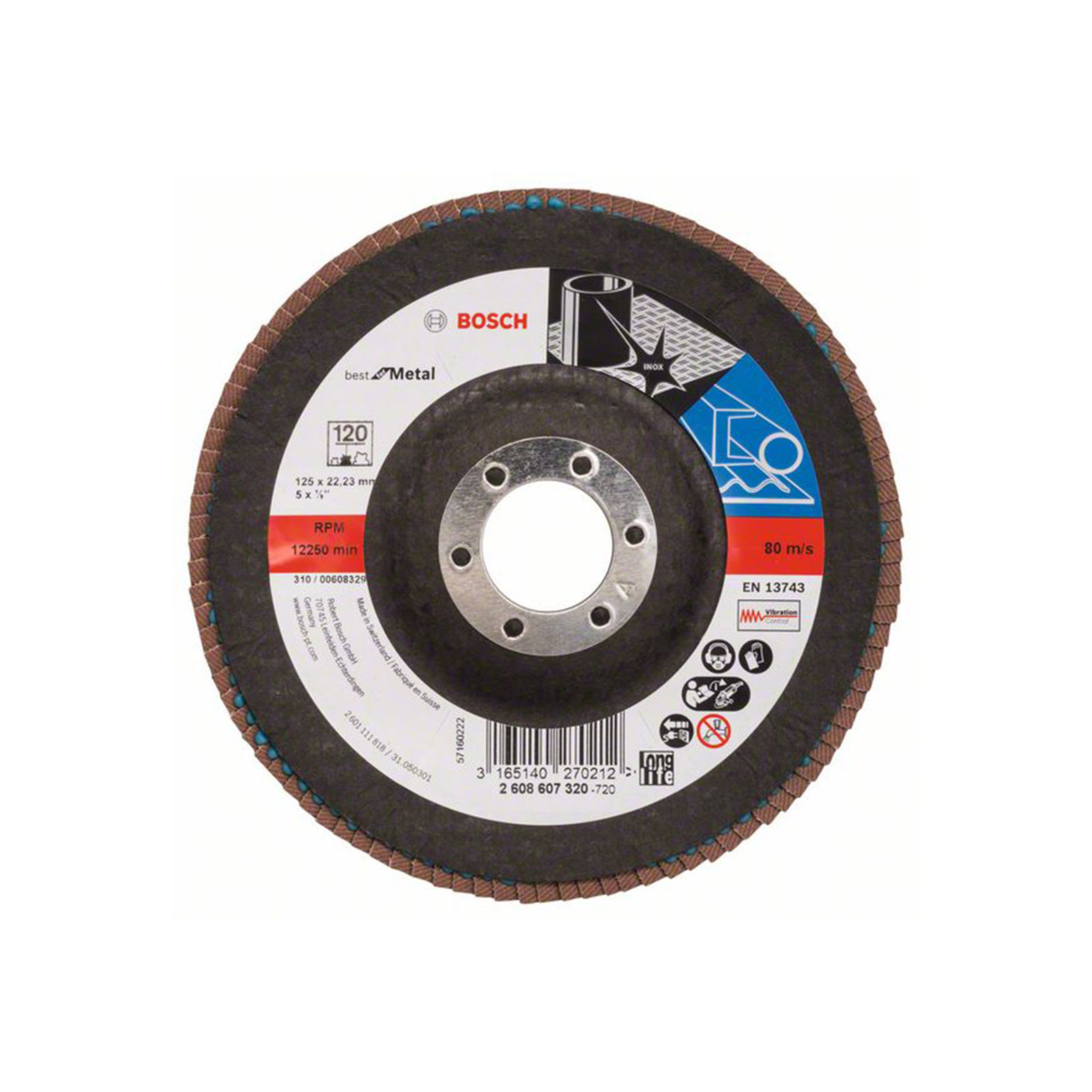 Bosch Professional Fächerschleifscheibe BfM,125mm,K120,1x