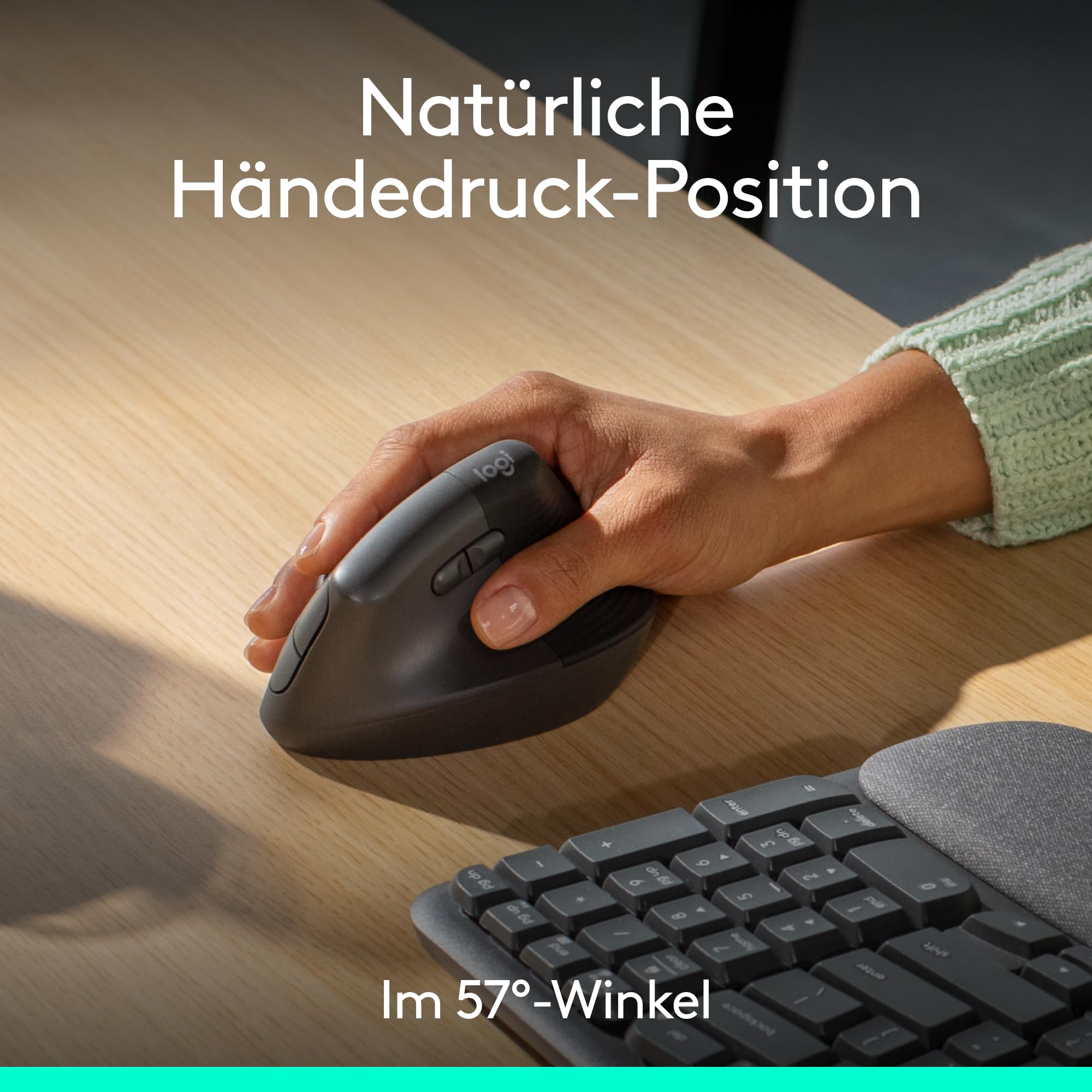 LOGITECH Wave Keys and Lift Combo, Maus und Tastatur, kabellos Graphite