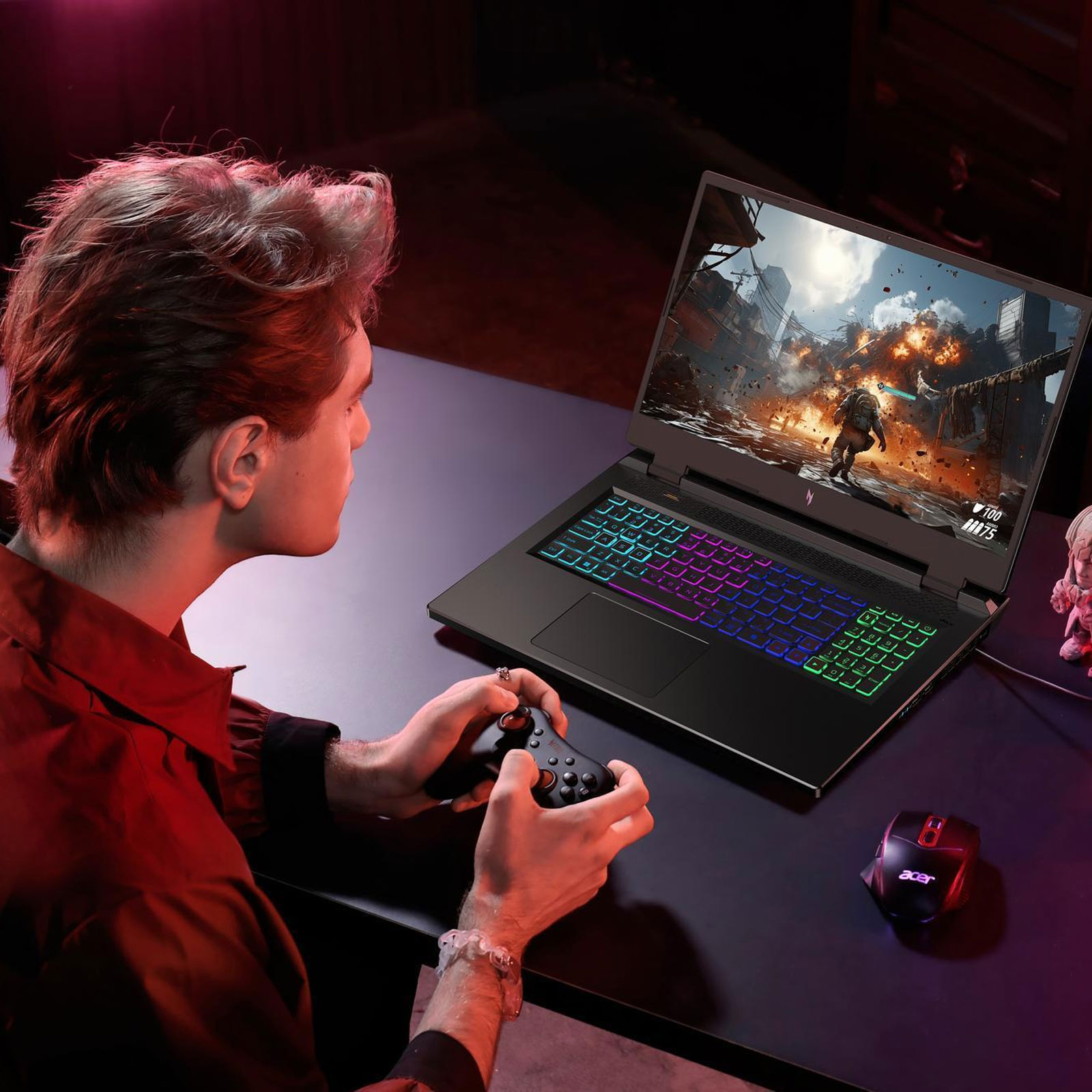 ACER Gaming-Notebook Nitro 17 (AN17-42-R4GJ), 17,3 Zoll, Copilot+, QHD, IPS, 165Hz, Ryzen 9 8945HS, 16GB, 1TB, RTX 4070 (NH.QP9EG.009, Obsidian Black)