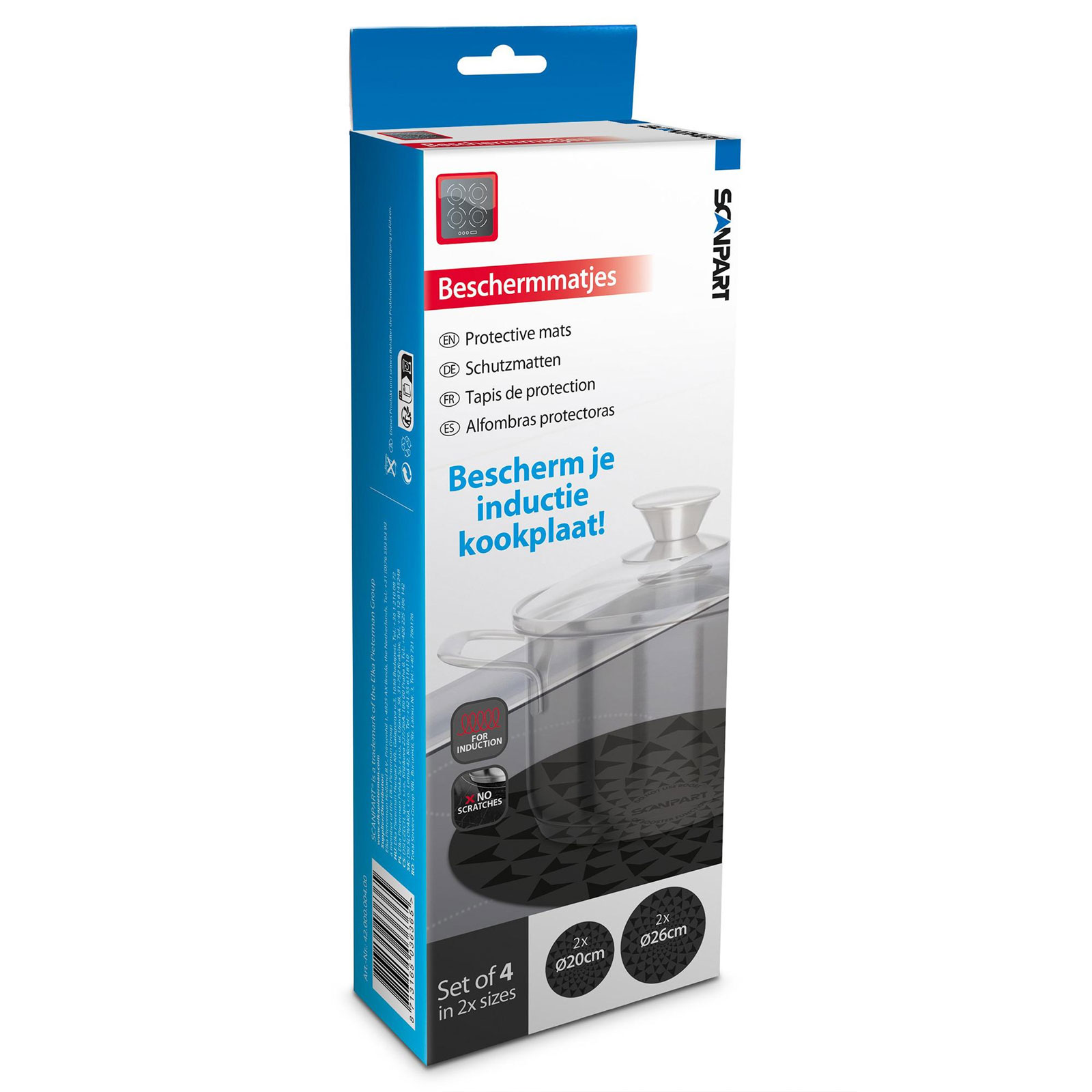 SCANPART Induktionsmatten-Set rund 2 x 20 + 2 x 26 cm Durchmesser