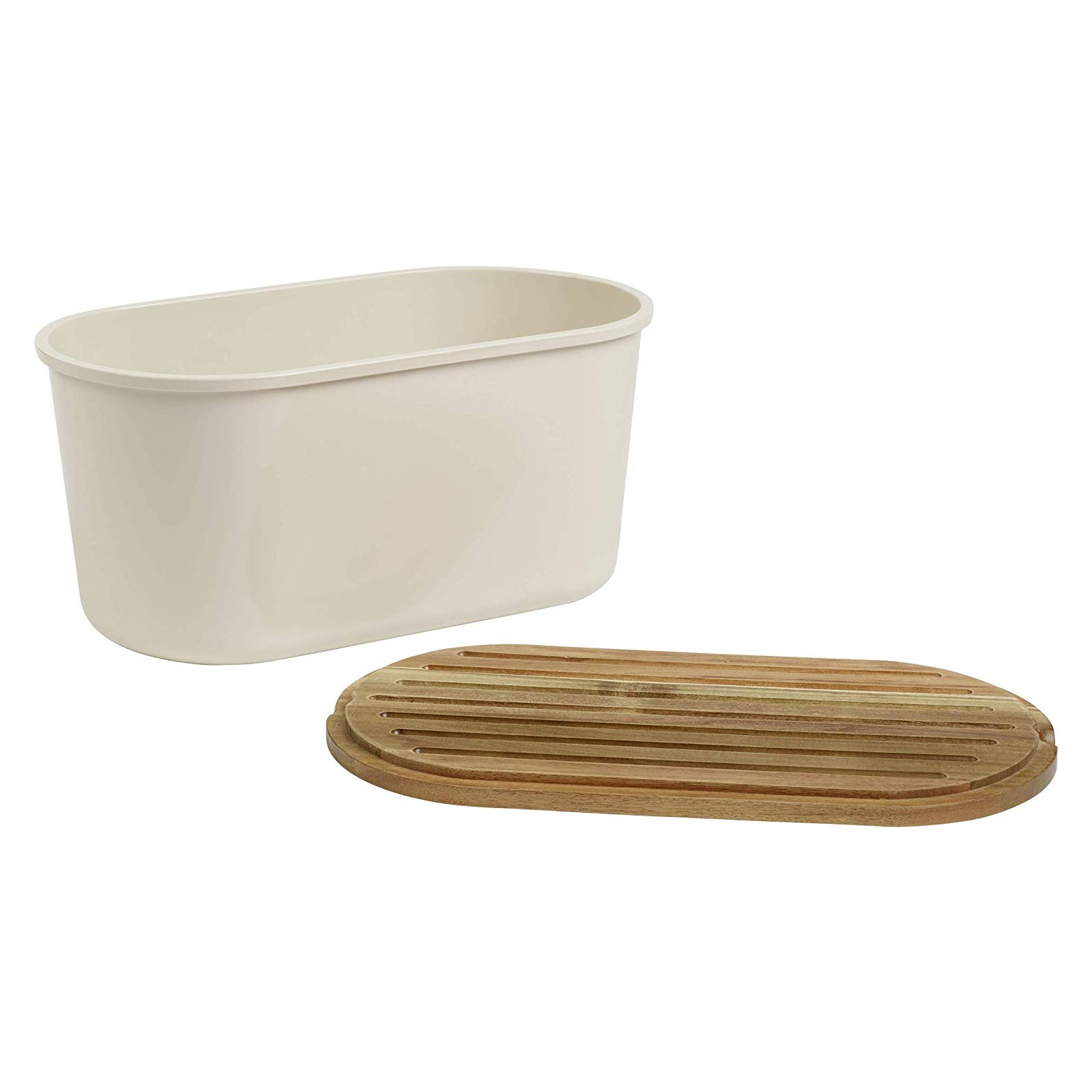 Echtwerk Brotbox "Fresh" Brotkasten mit Akazienholz/Melamin Schneidebrett