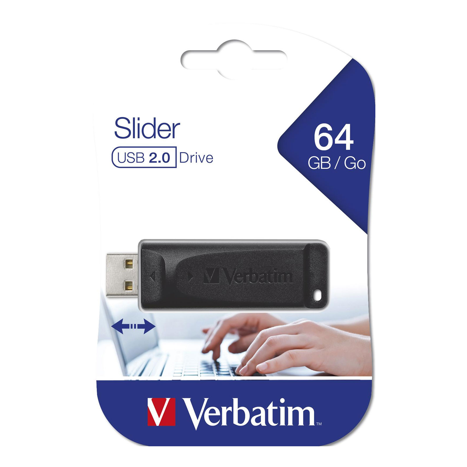 VERBATIM 2.0 Slider USB Drive 64GB USB-Stick