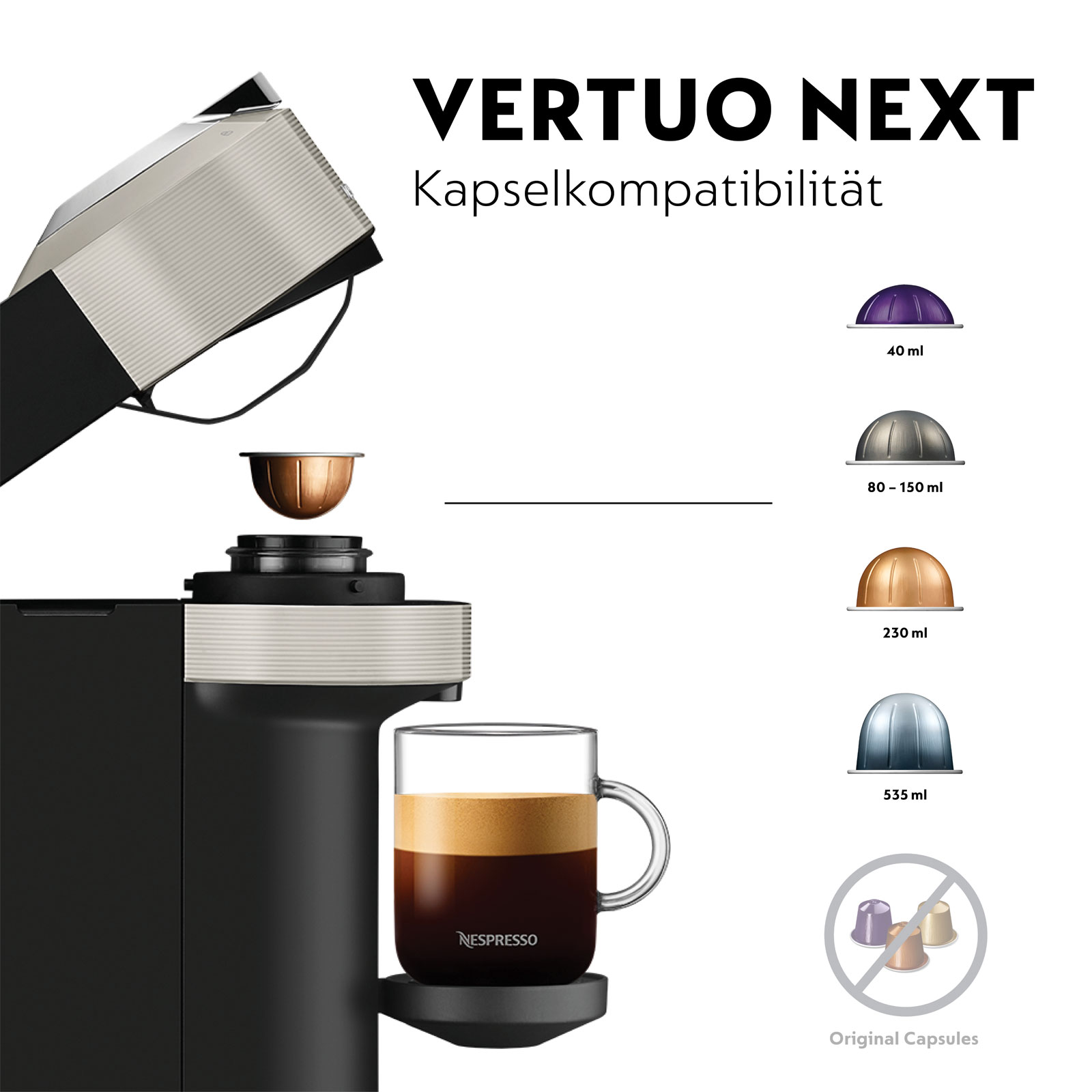 Krups XN 910B Nespresso Vertuo Next + Nespresso Aeroccino 3 Milchaufschäumer