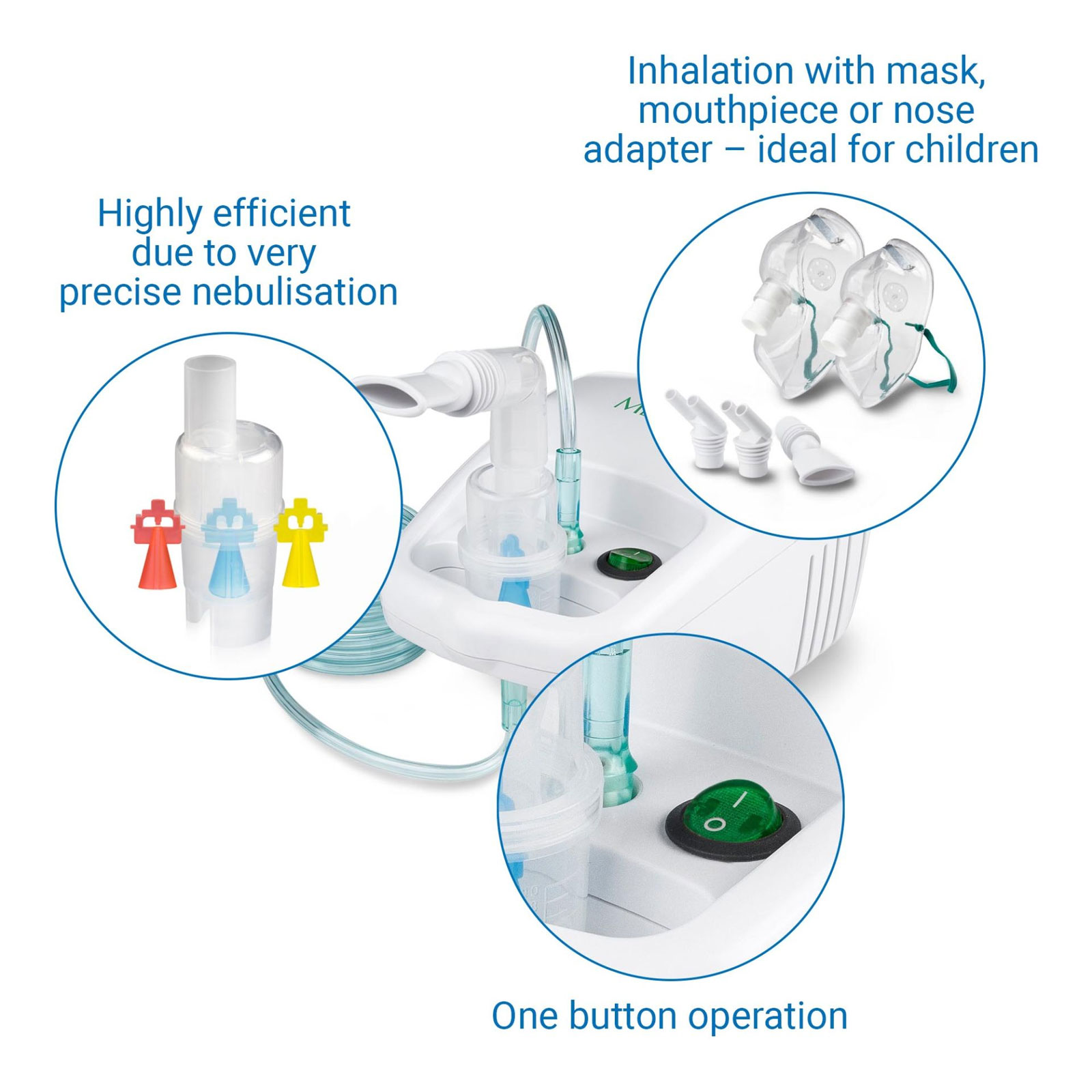 Medisana IN 540 Inhalator mit Mundstück, mit Nasenstück, mit Inhalationsmaske