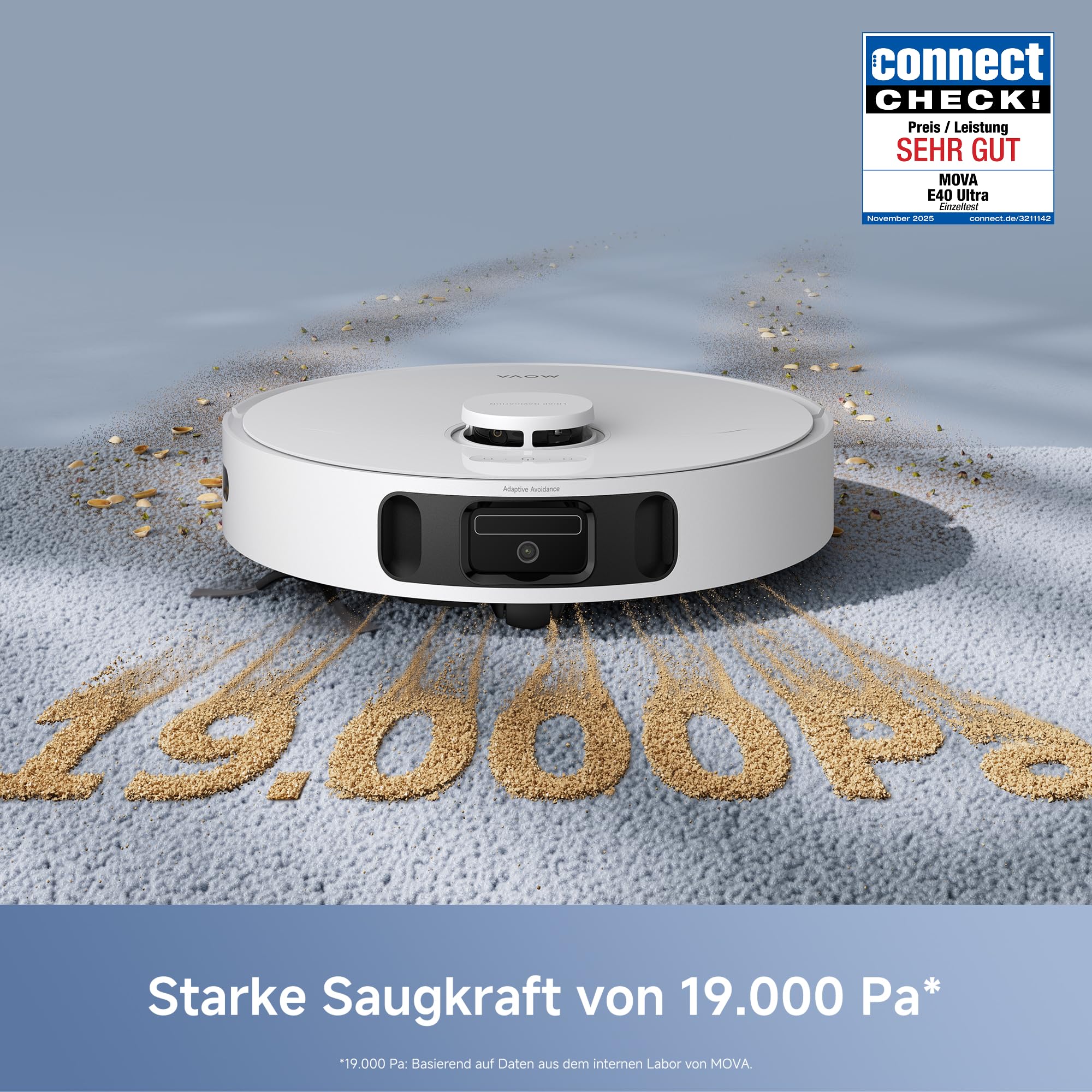 Mova E40 Ultra Saugroboter mit Wischfunktion Autom. Leerung und 19.000 Pa