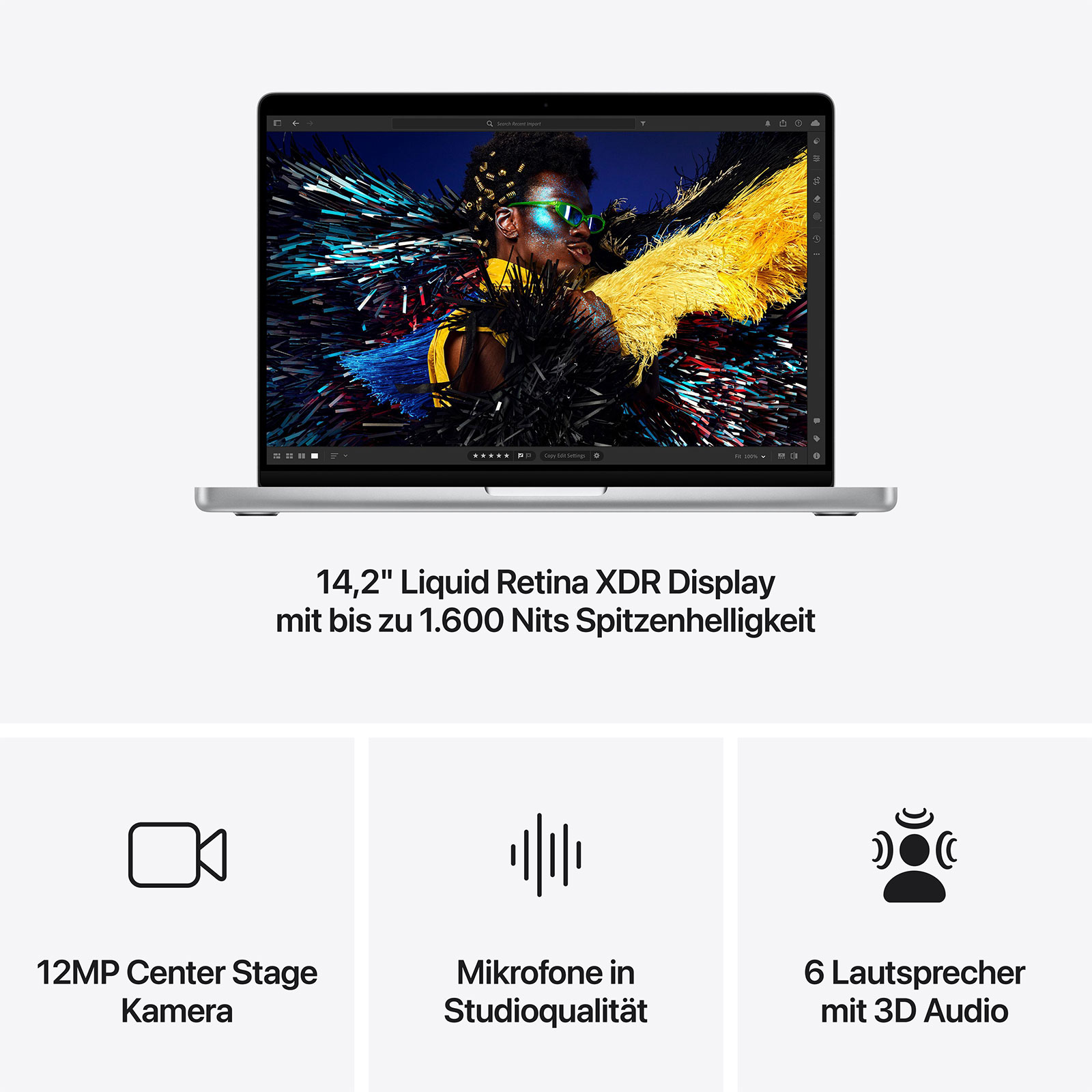 Apple MacBook Pro, Silber, 14 Zoll, M4 Pro, 12-Core-CPU, 16-Core-GPU, 24GB, 512GB SSD