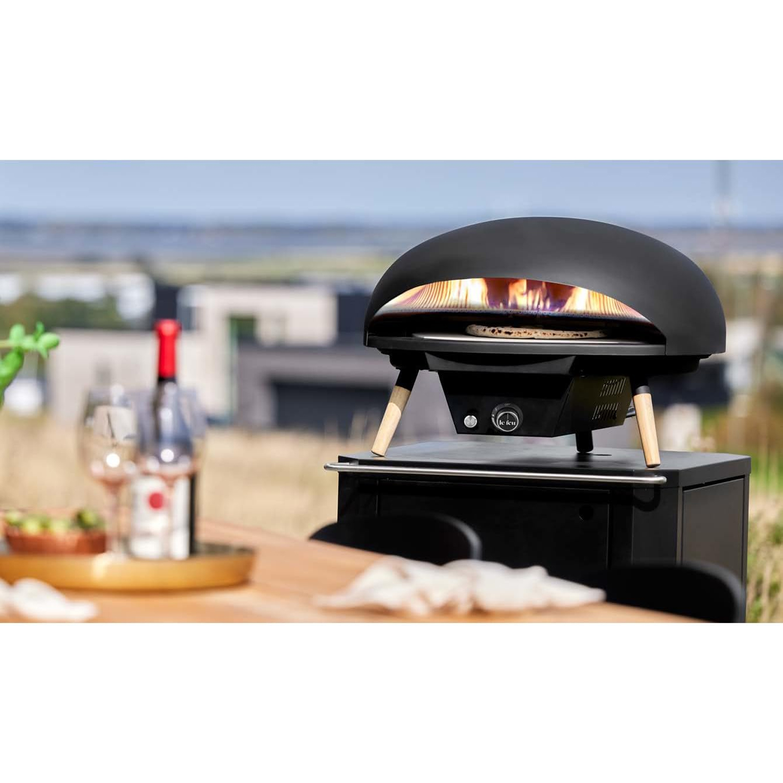 Le Feu Turtle Motion Pizzaofen Gas 500°C Outdoor mit Hülle Schlauch Druckminderer