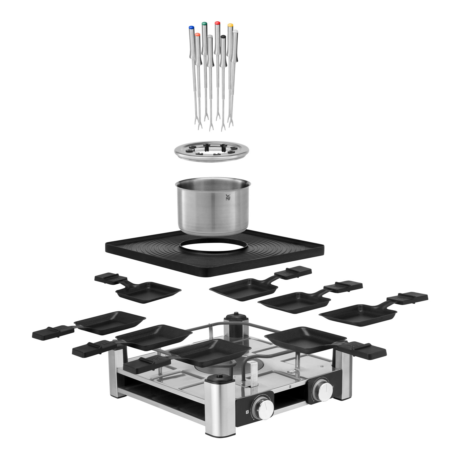 WMF Lumero 3in1 Gourmet Station für 8 Personen Raclette Fondue Kombi