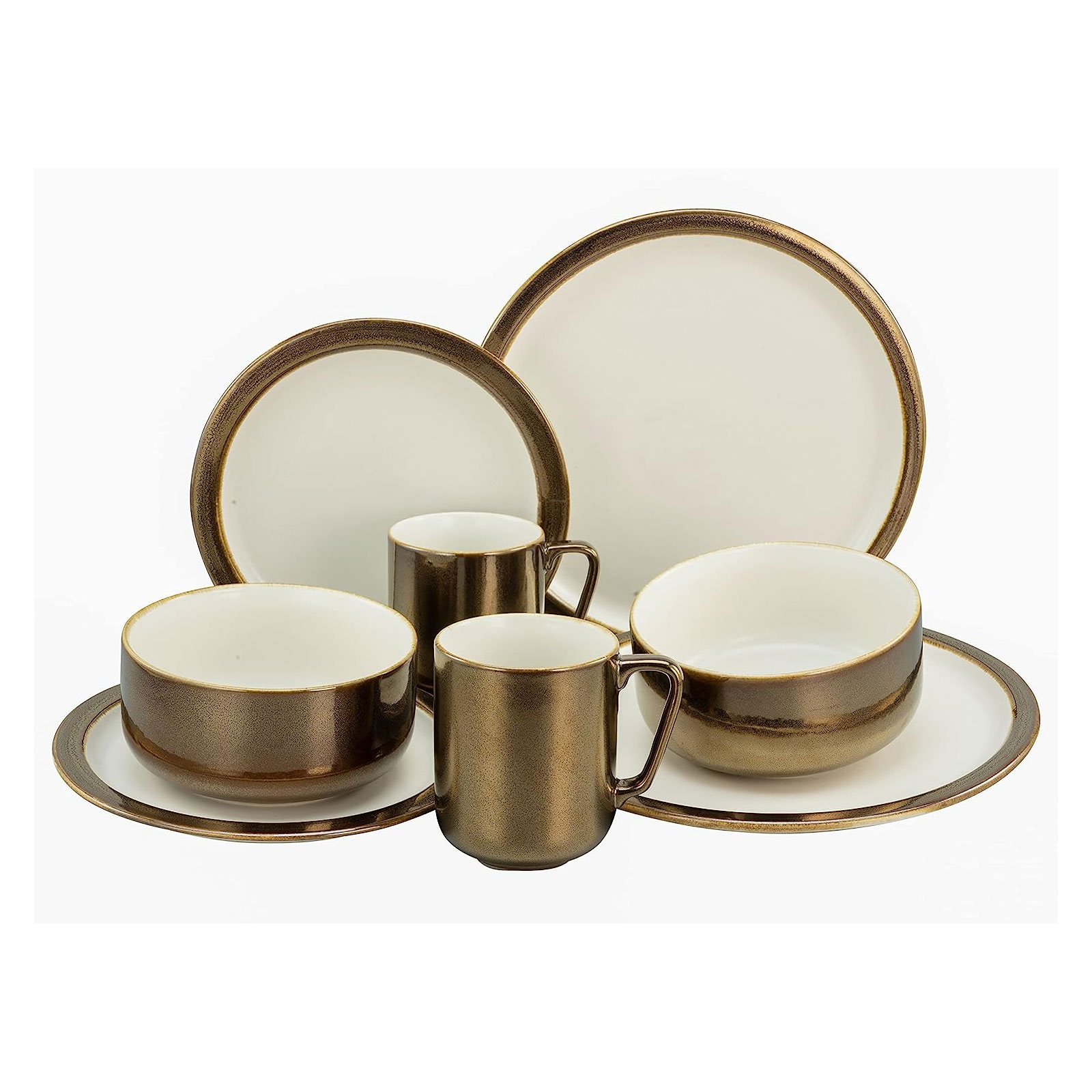 CreaTable, 23590, Serie MODERN INDUSTRIAL, weiß, Geschirrset, Kombiservice 8 teilig