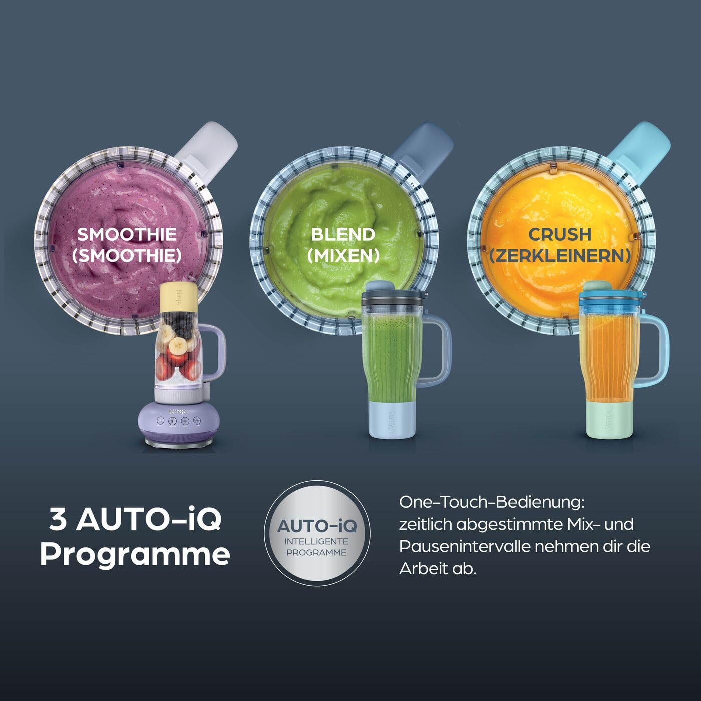 Ninja DB351EUPR BlendBoss To-Go-Becher-Mixer - Lavendel/ Gelb